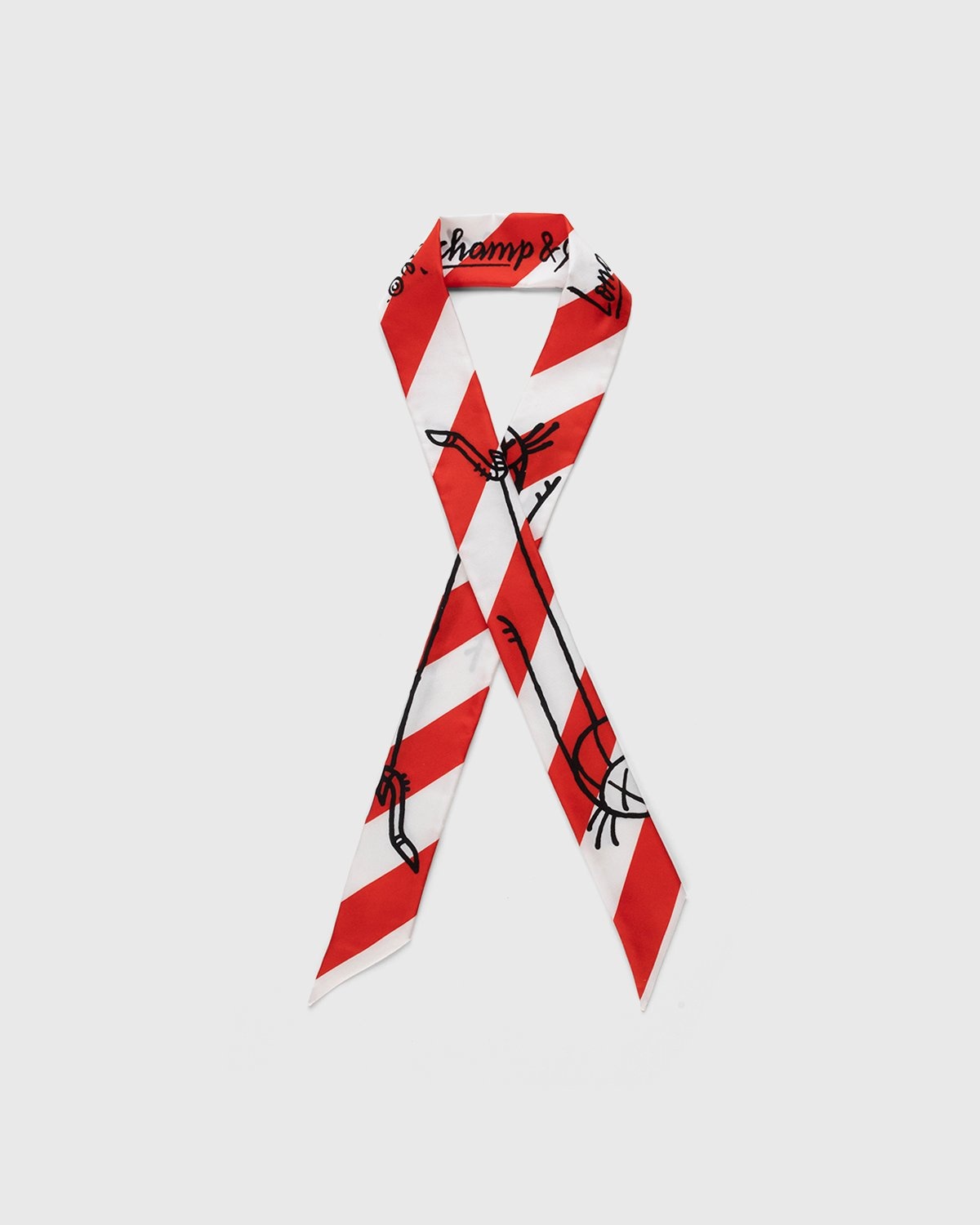 Longchamp x André Saraiva – Longchamp X André Silk Ribbon Red - Scarves - Red - Image 2