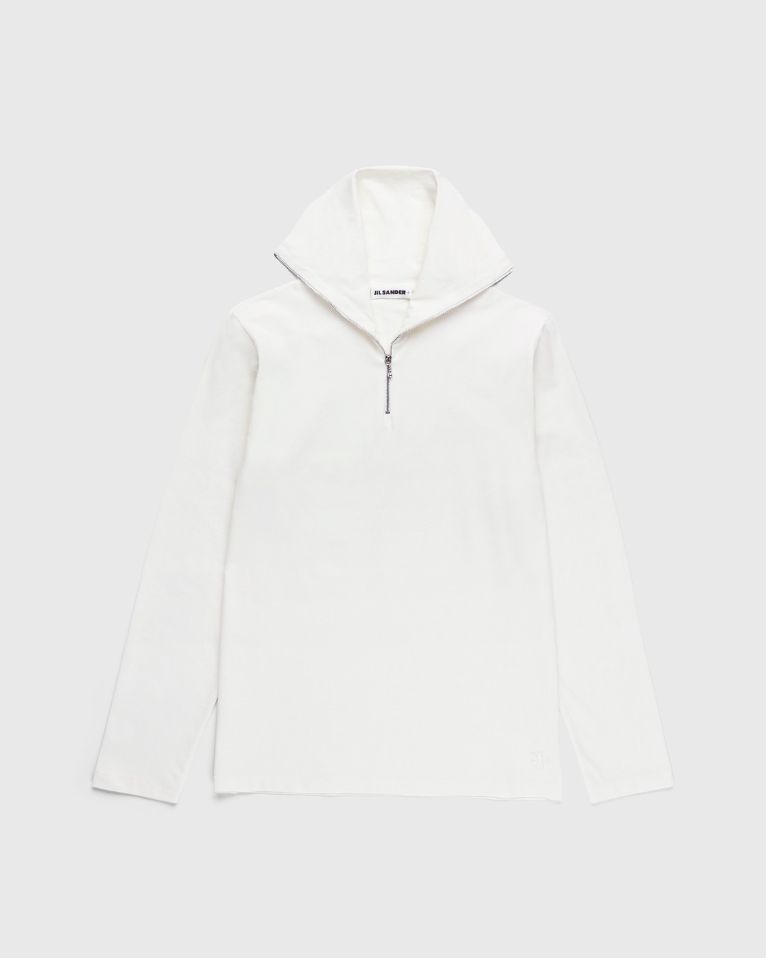 Jil Sander – Zip-Up Longsleeve Milk - Tops - Beige - Image 1