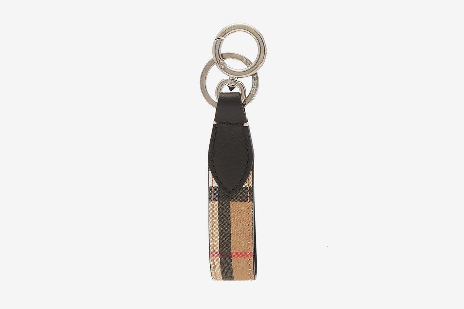 Vintage-Check Leather Key Ring
