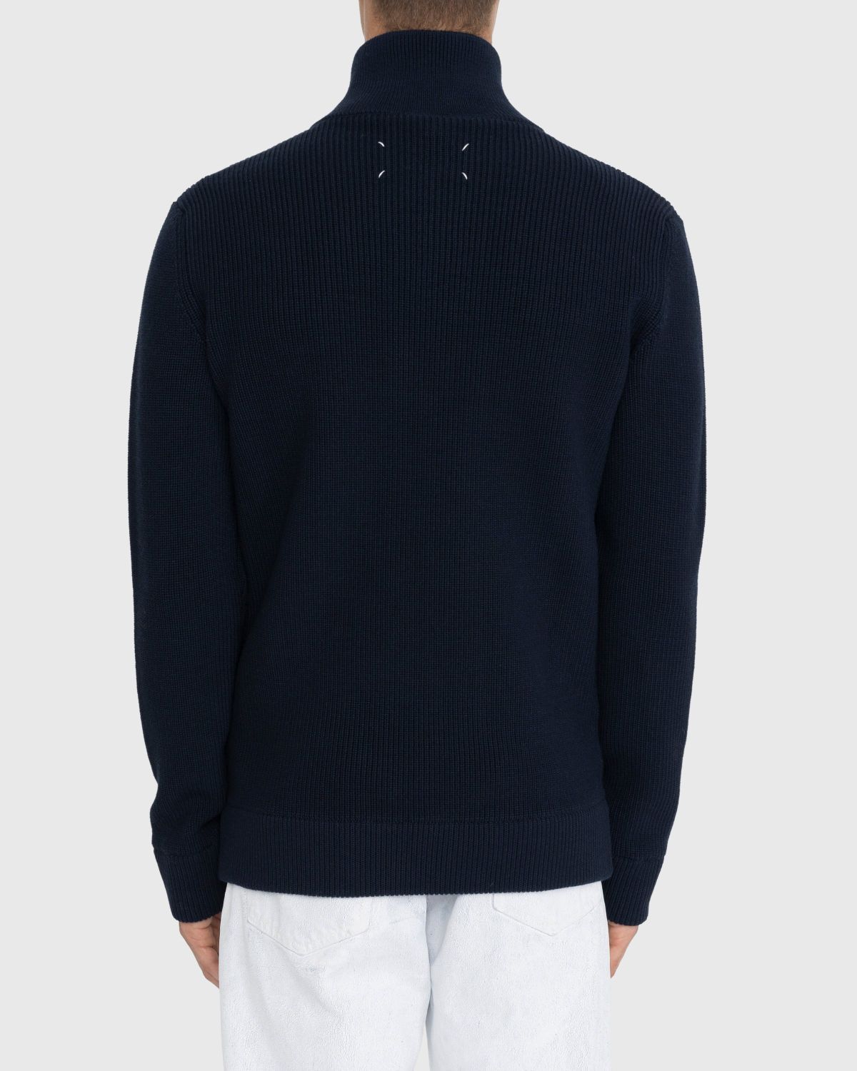 Maison Margiela – Zip Cardigan Navy - Knitwear - Blue - Image 3