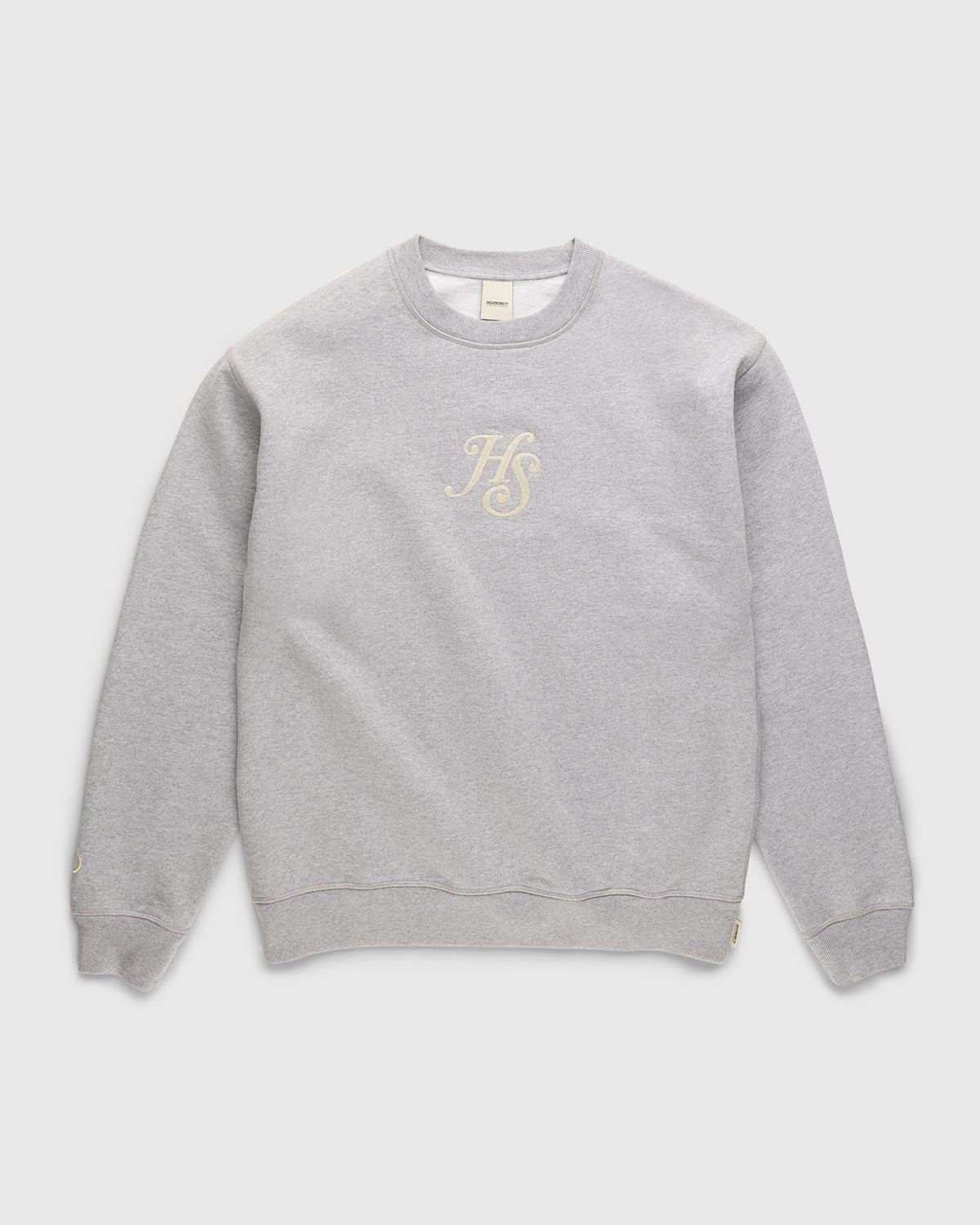 Highsnobiety – Logo Fleece Staples Crew Heather Grey - Sweats - Grey - Image 1