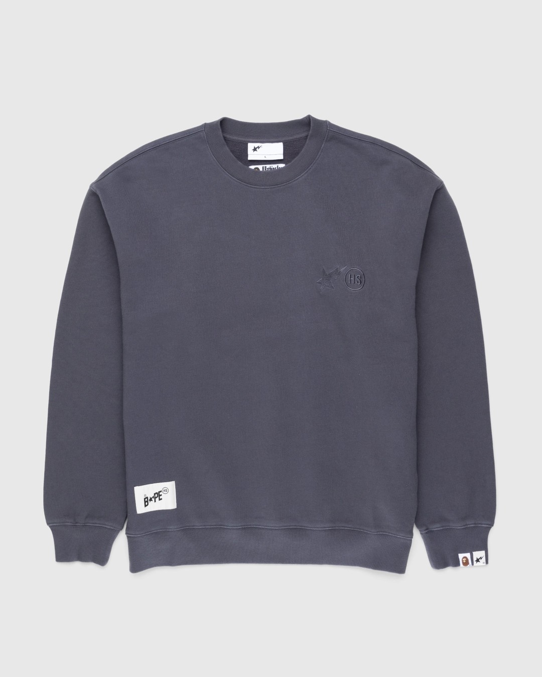 BAPE x Highsnobiety – Heavy Washed Crewneck Charcoal - Sweats - Grey - Image 1