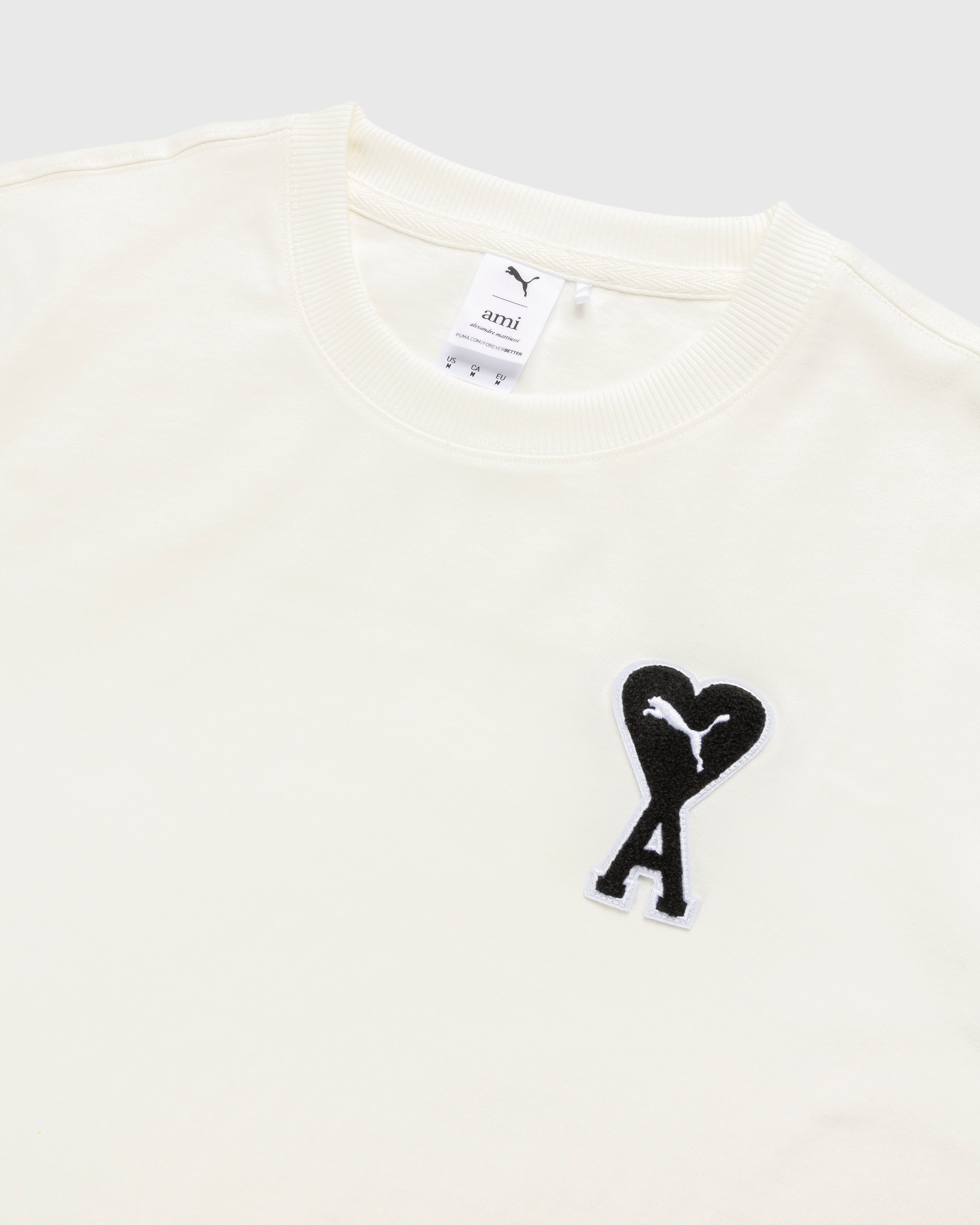Puma x AMI – Chenille Logo Tee Beige - Tops - Beige - Image 3