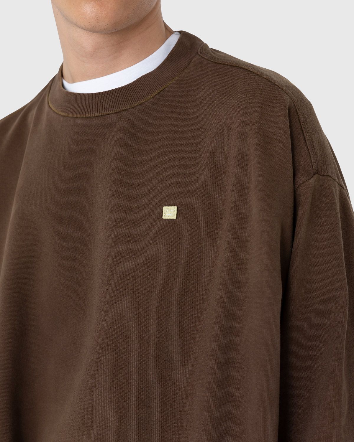 Acne Studios – Organic Cotton Crewneck Sweatshirt Coffee Brown - Sweats - Brown - Image 7