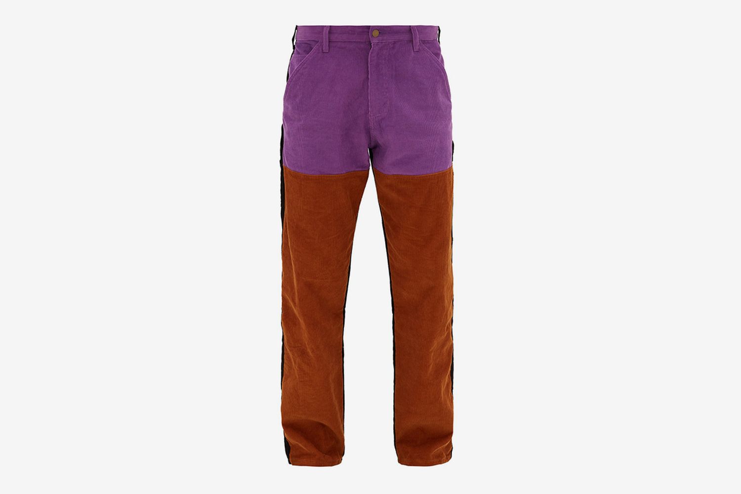 Colour-Blocked Cotton-Corduroy Trousers