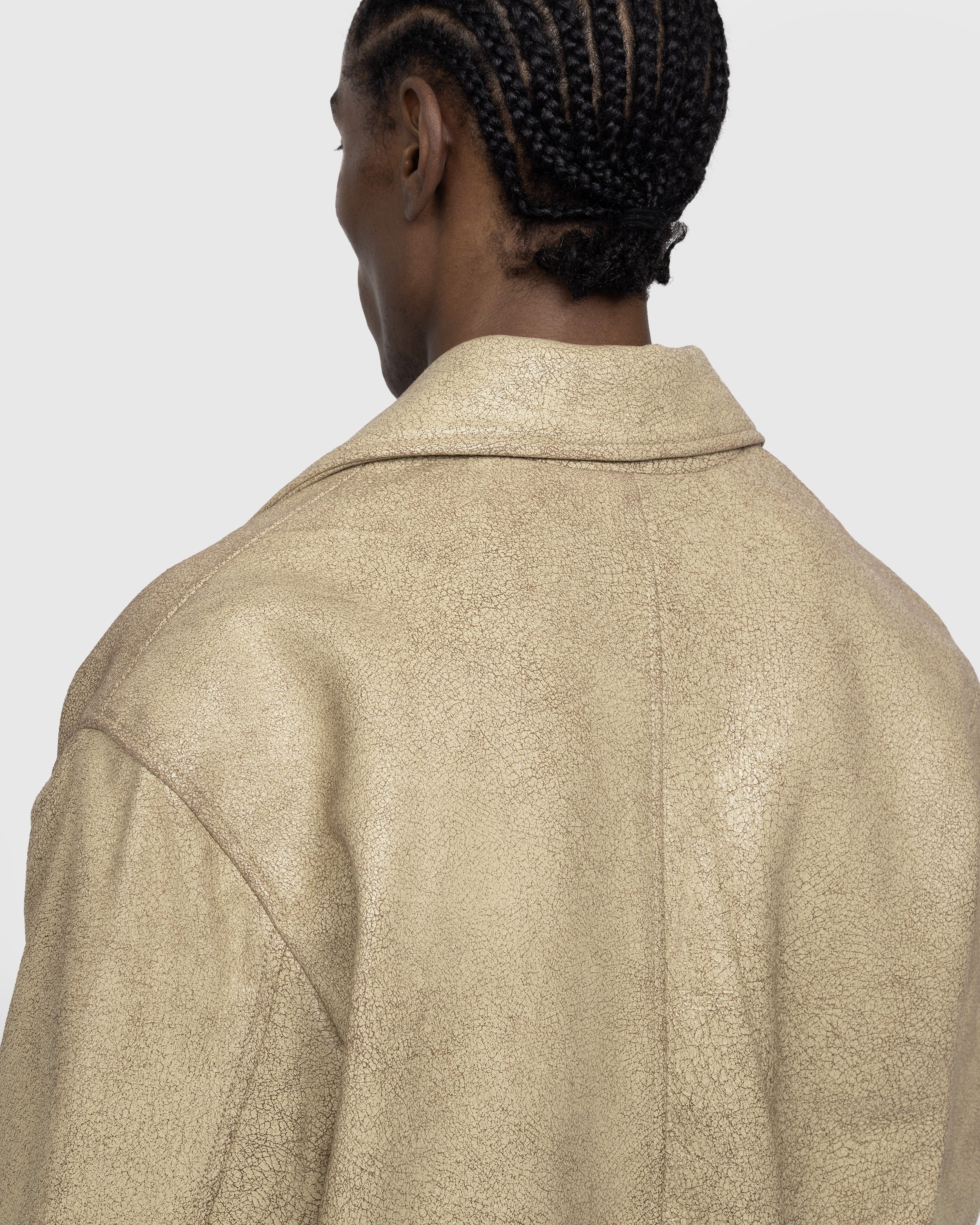 Guess USA – Crackle Leather Jacket Beige - Outerwear - Beige - Image 5