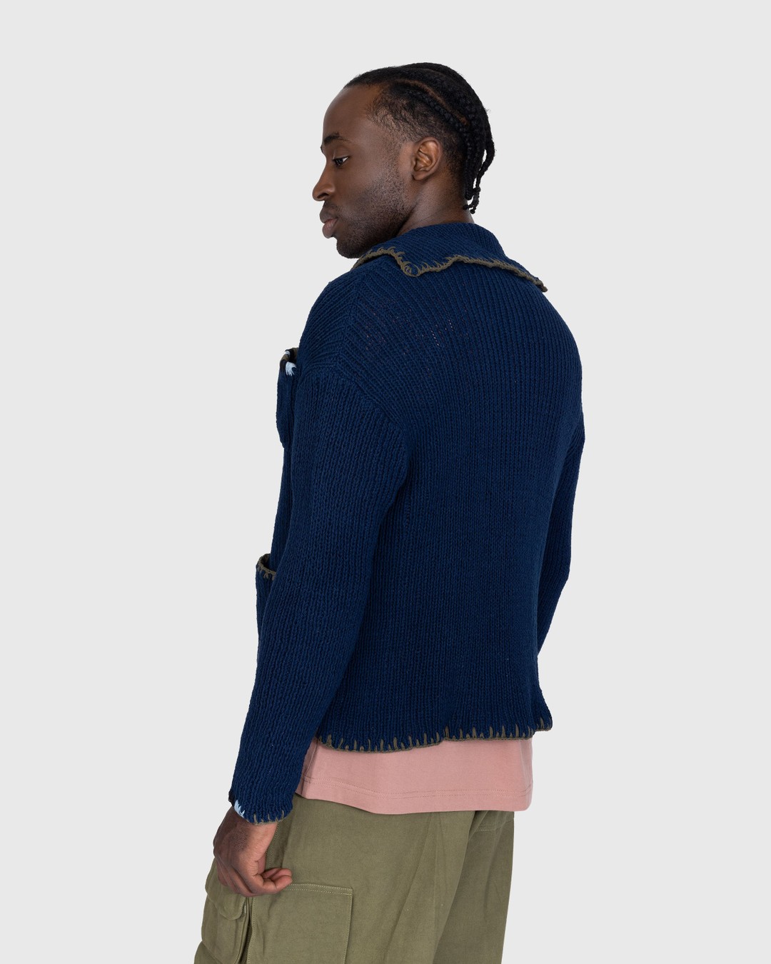 Story mfg. – Grandad Cardigan Indigo - Knitwear - Blue - Image 3