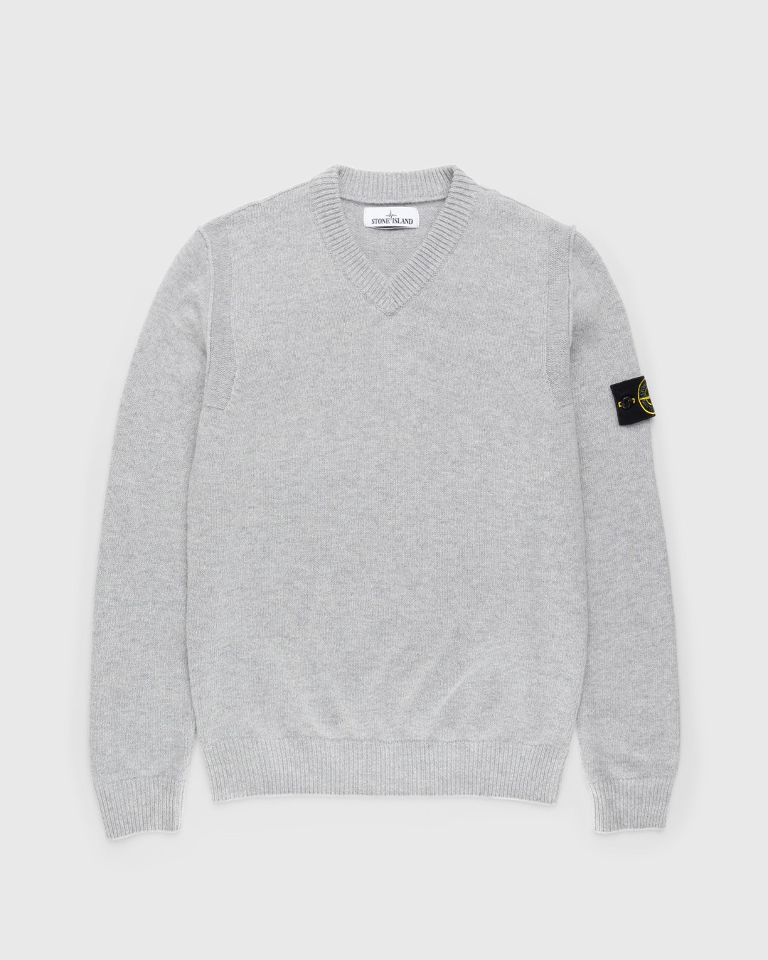 Stone Island Wool V Neck Sweater Pearl Grey Highsnobiety Shop