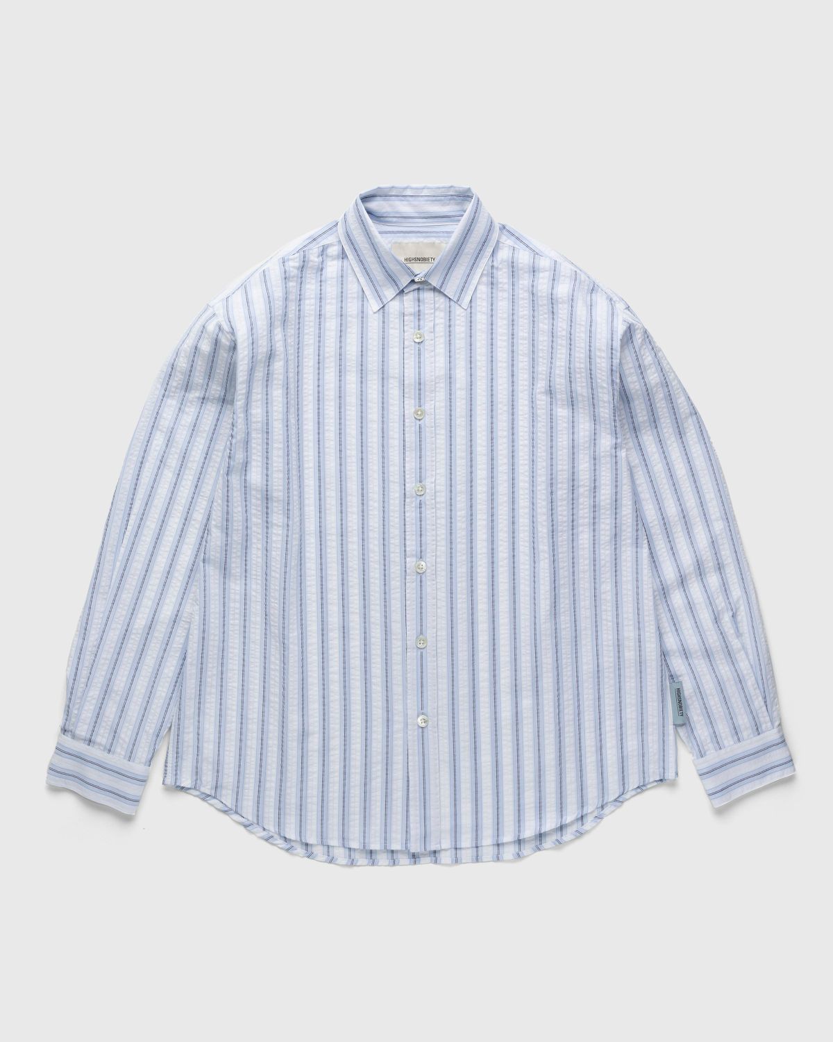 Highsnobiety – Ripple Stripe LS Shirt - Shirts - White - Image 1