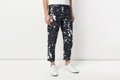 Kanye west painted jeans store