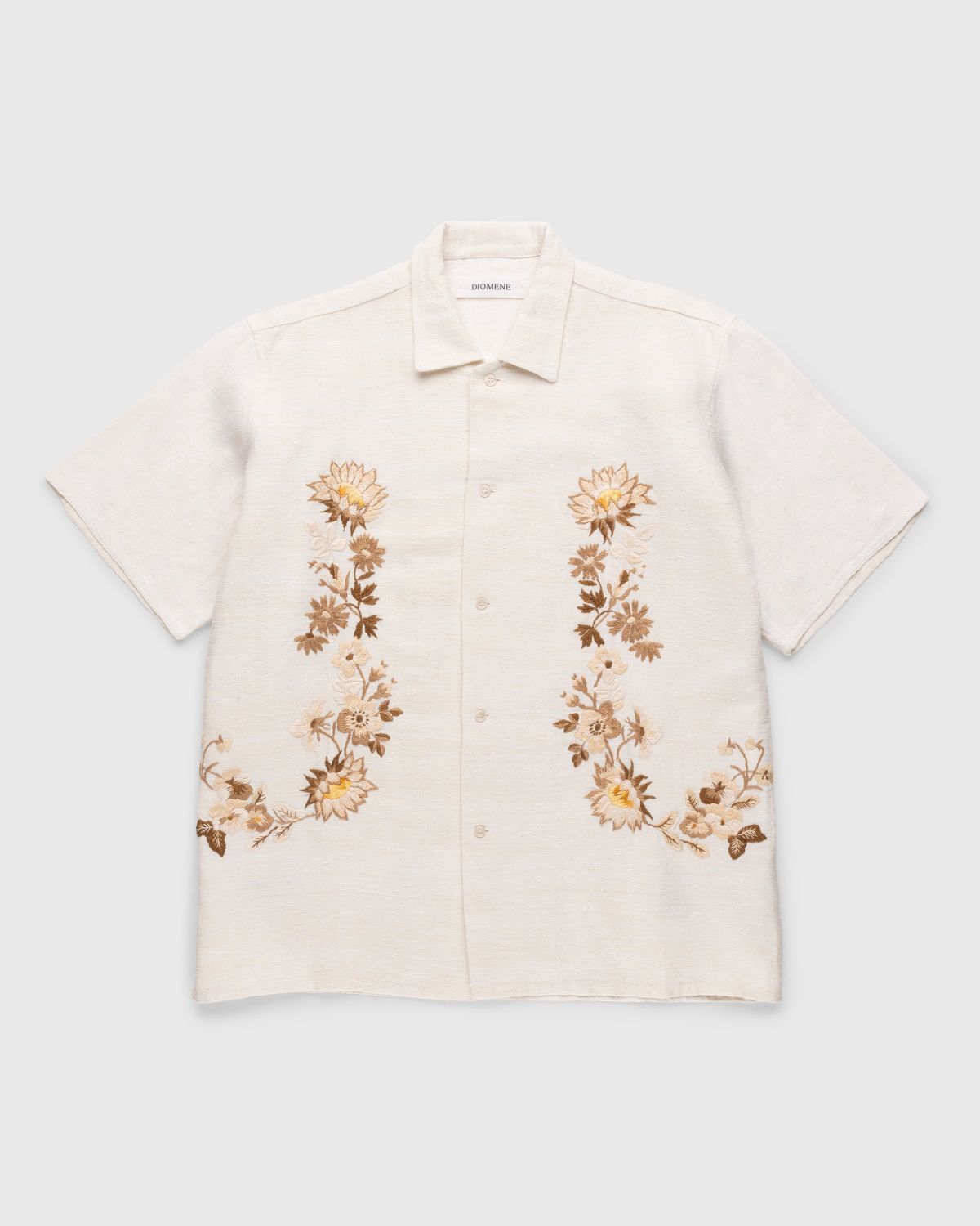 Diomene by Damir Doma – Embroidered Vacation Shirt Cream - Shortsleeve Shirts - White - Image 1