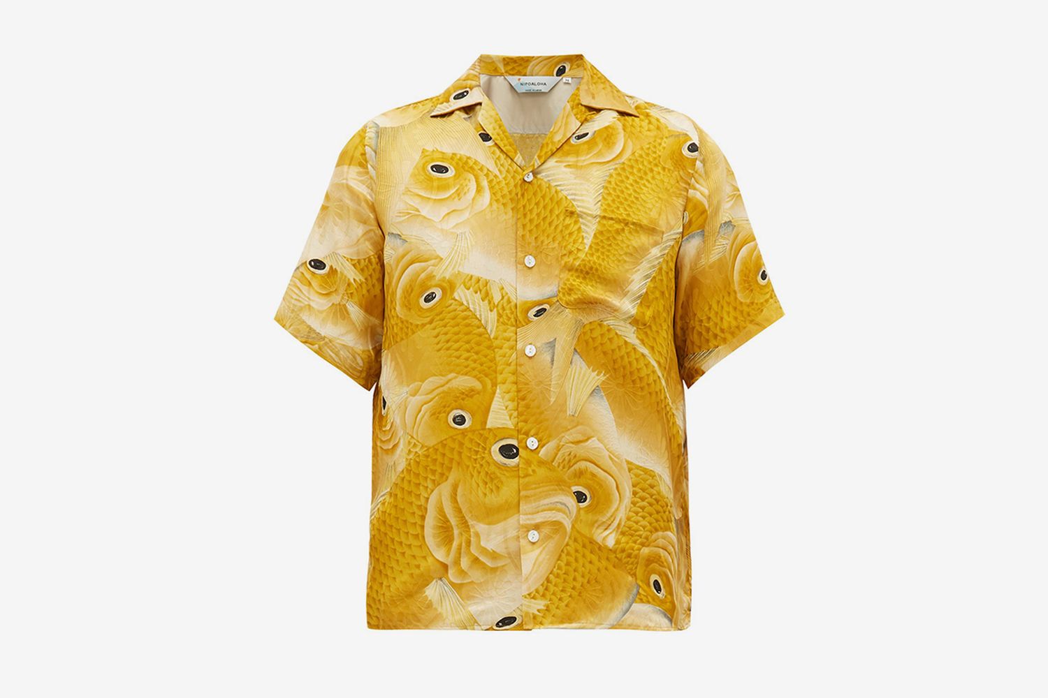 Hundred Gold Snapper-Print Silk Shirt