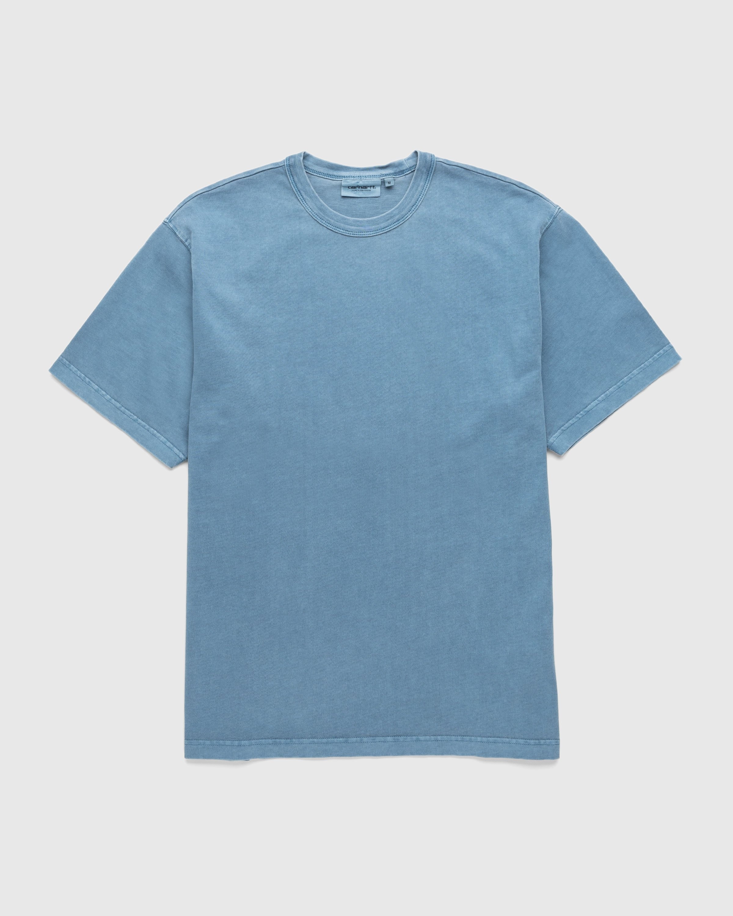 Carhartt WIP S S Taos T Shirt Vancouver Blue Garment Dyed