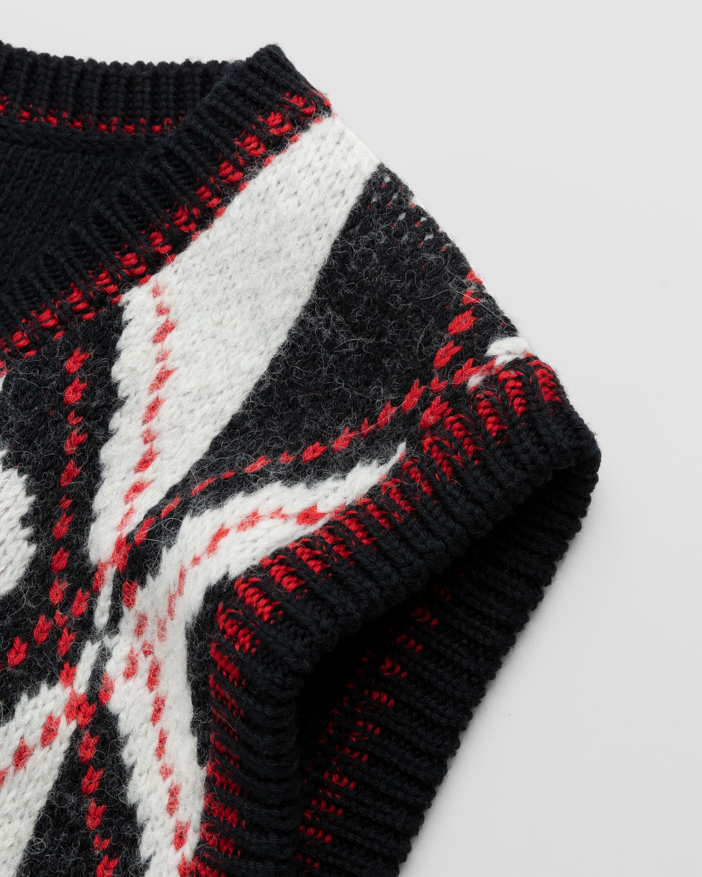 Marine Serre – Harlequeen Pullover V-Neck Black - Knitwear - Black - Image 5