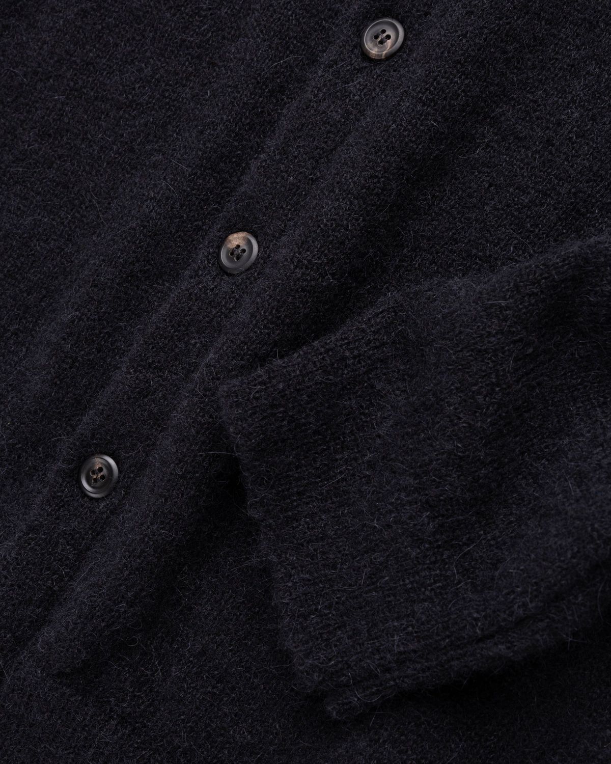 Our Legacy – Evening Polo Black Fuzzy Alpaca - Knitwear - Black - Image 6