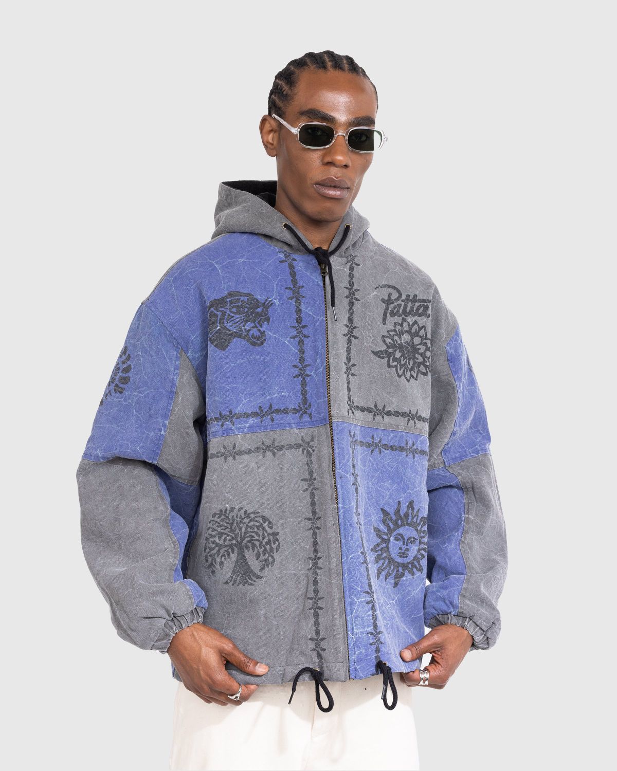 Patta – Symbols Zip Hooded Jacket Odyssey Grey - Sweats - Grey - Image 2