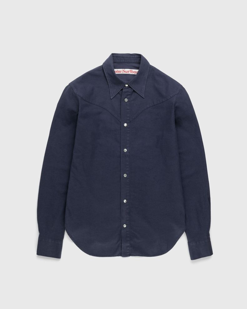 Western Button-Up Shirt Faded Navy