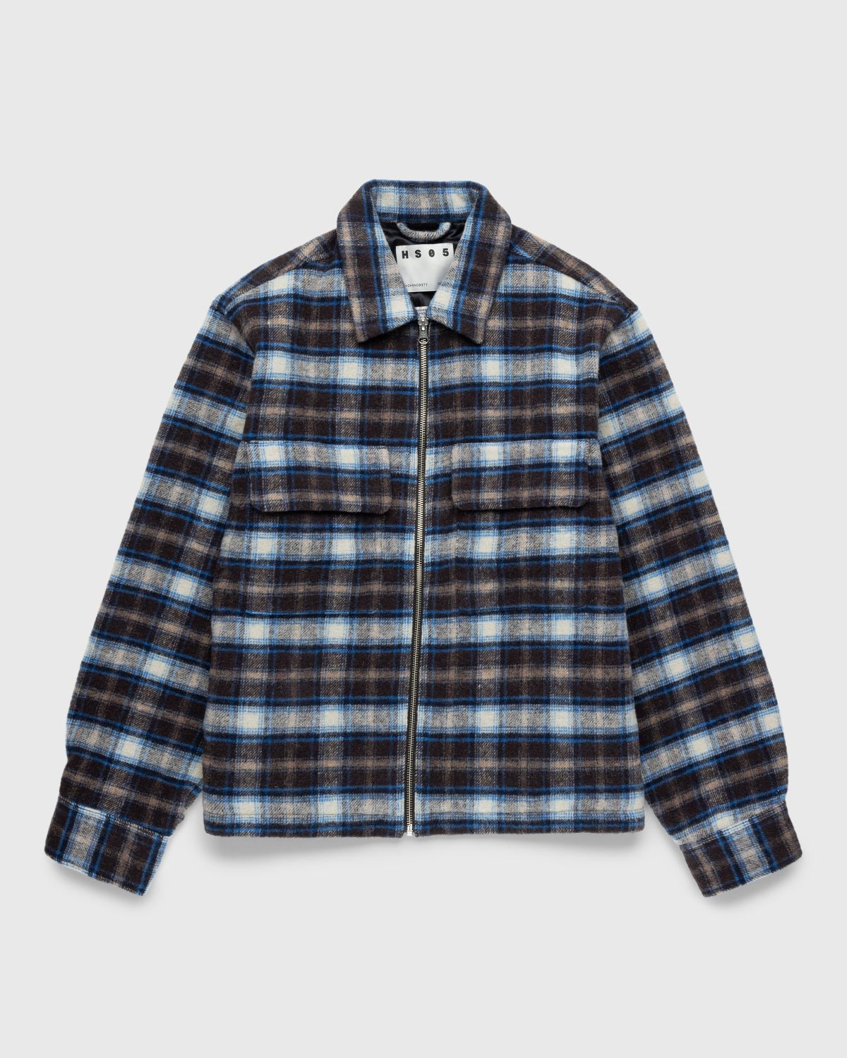 Highsnobiety HS05 – Shaggy Plaid Shirt Brown/Blue - Shirts - Multi - Image 1