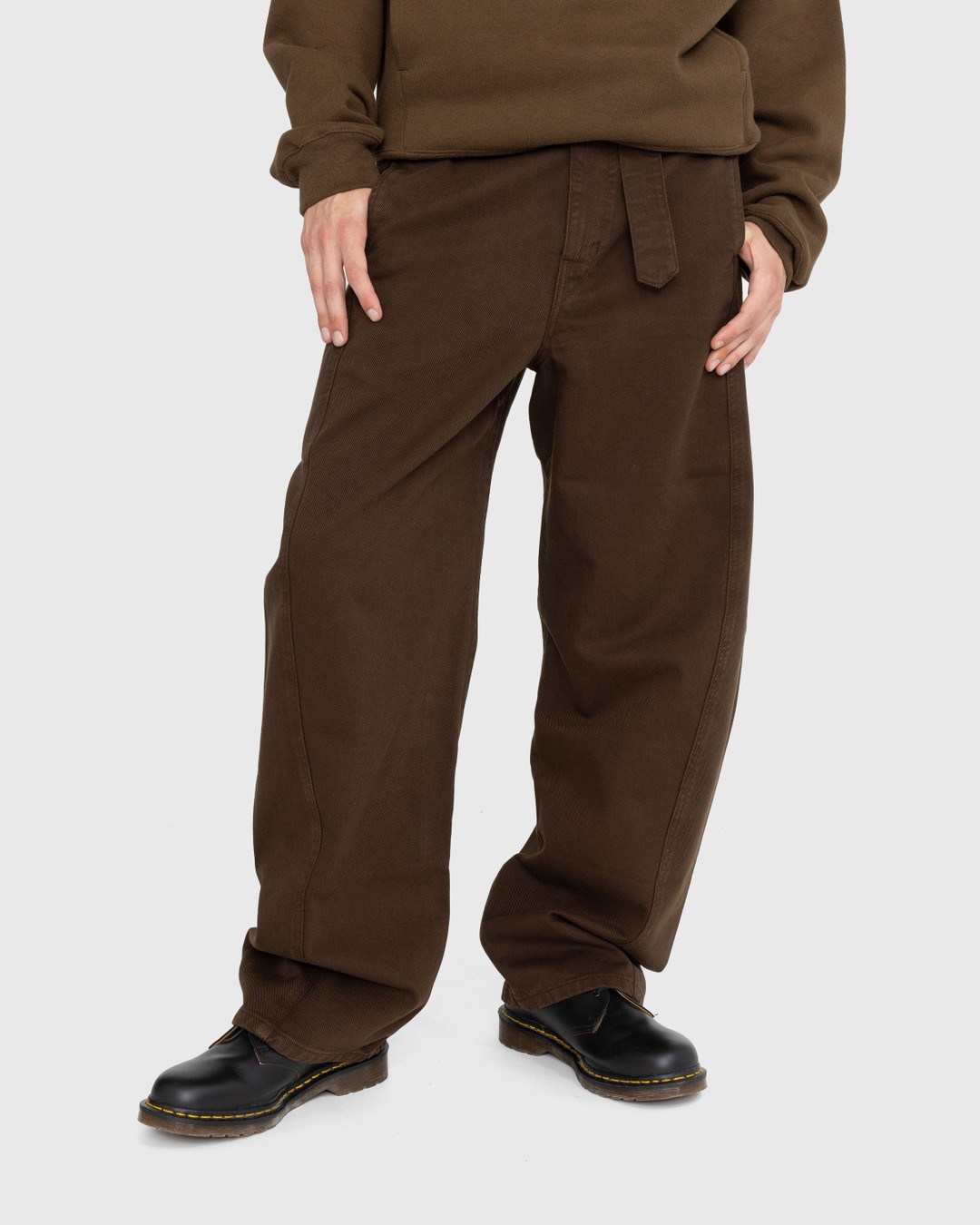 Lemaire – Twisted Belted Casual Pant - Pants - Brown - Image 2