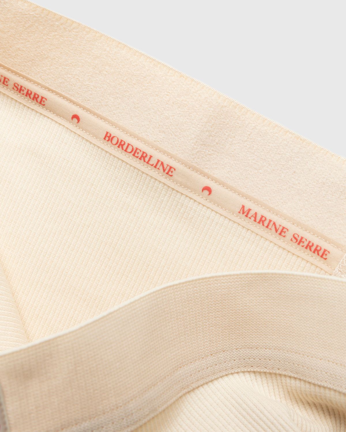 Marine Serre – Organic Cotton Ribbed Boxers Beige - Boxers - Beige - Image 3