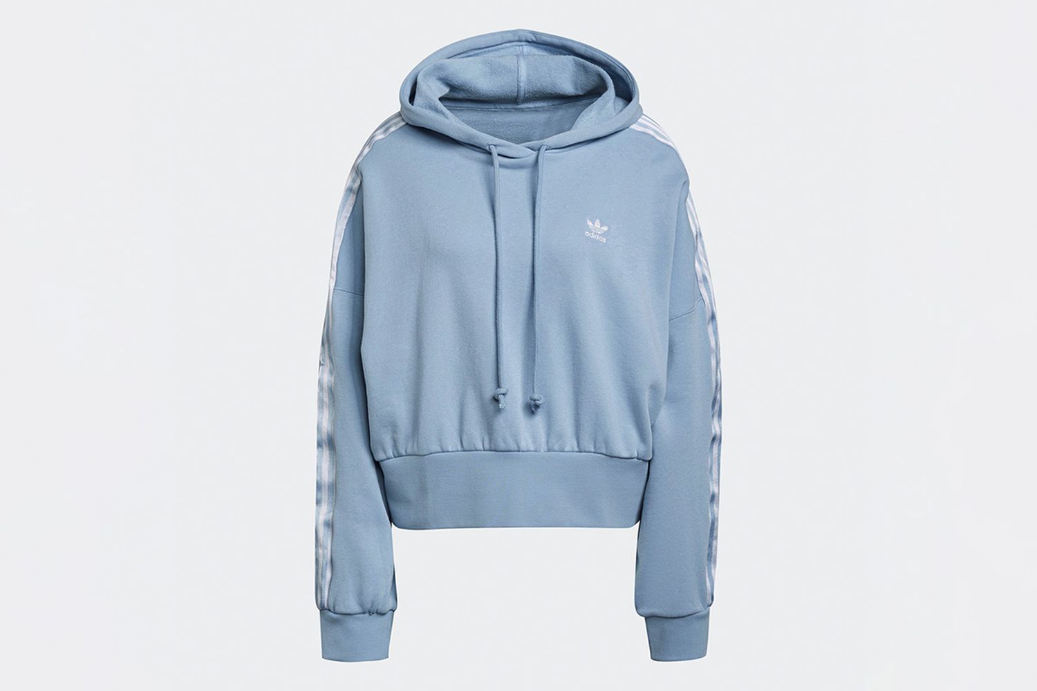 Satin-Taped Cropped Hoodie