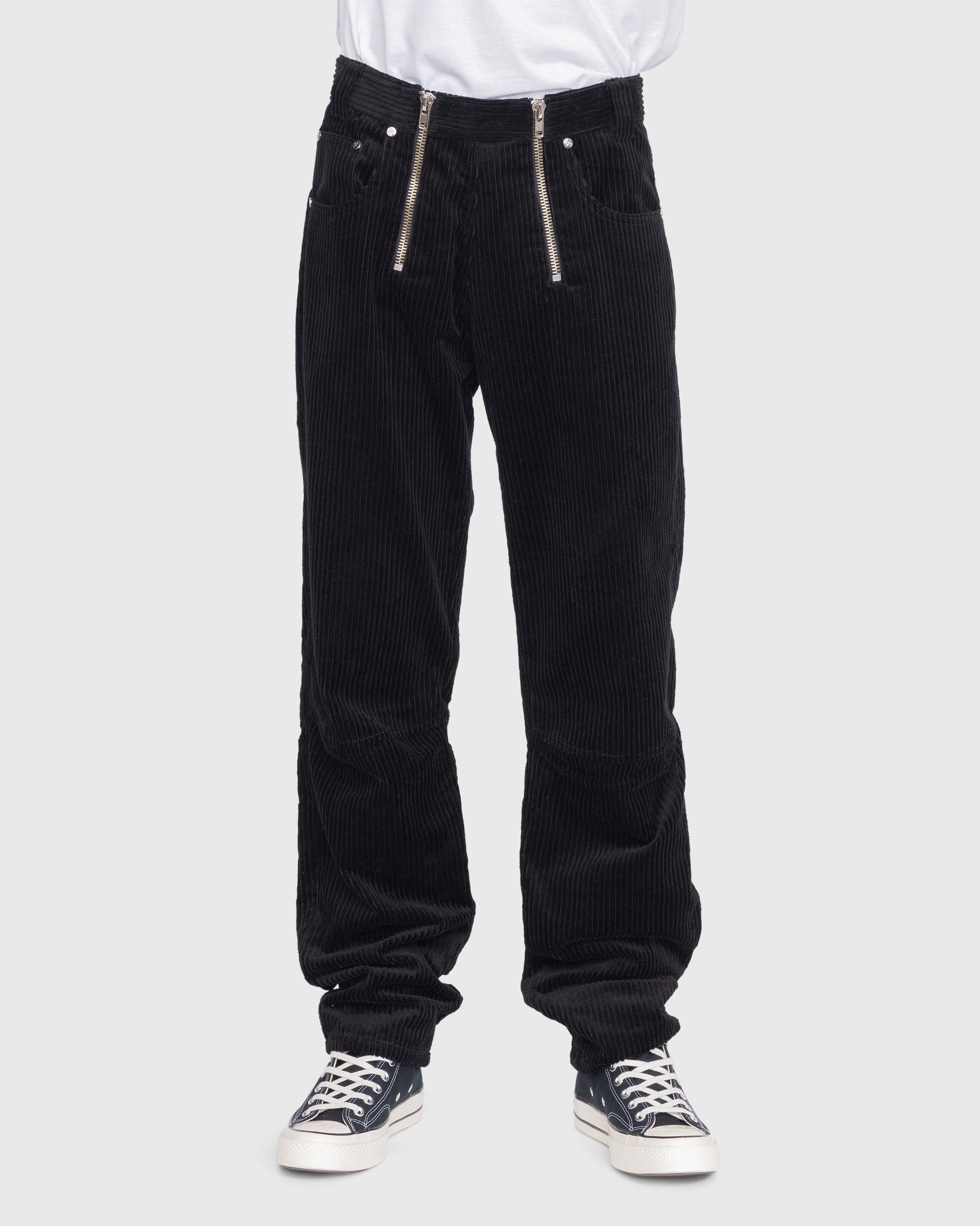 GmbH – Bekir Cargo Trousers With Double Zips Black Corduroy - Pants - Black - Image 2