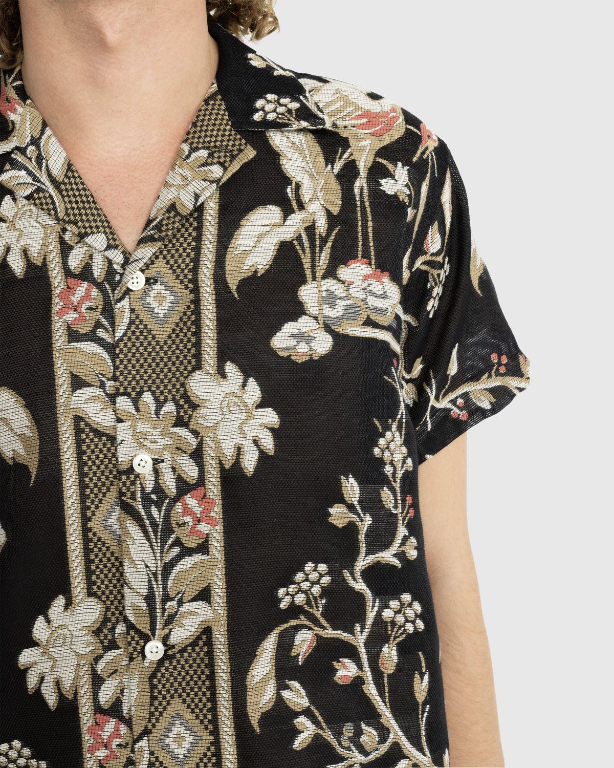 Bode – Sheer Cranes Short-Sleeve Shirt Black - Shirts - Black - Image 4