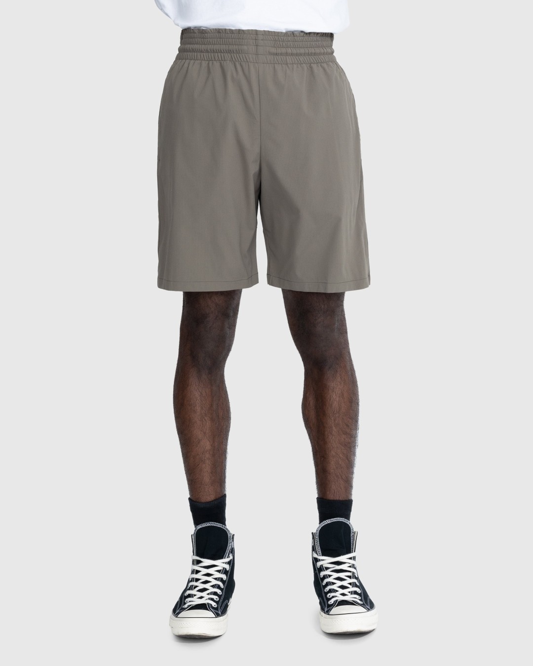 Acne Studios – Embroidered Swim Shorts Mud Grey - Shorts - Beige - Image 2