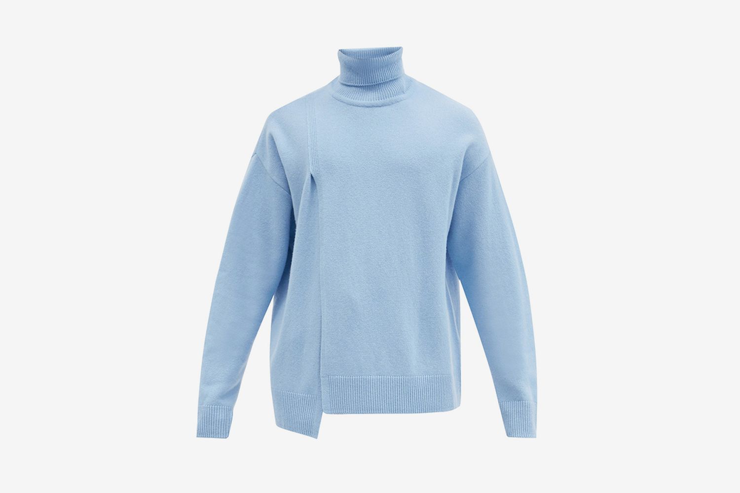Irregular Hem Wool-blend Roll-Neck Sweater