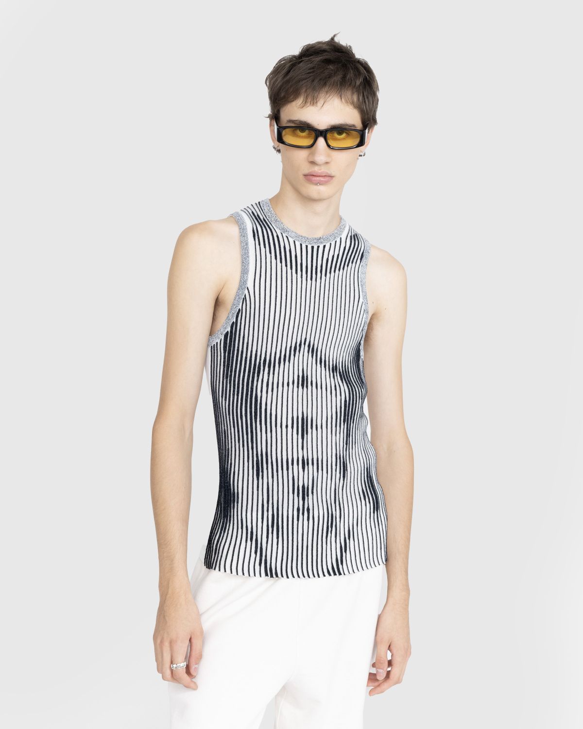 Jean Paul Gaultier – Crew Neck Trompe L'Œil Tank Top White - Men Tops - White - Image 2