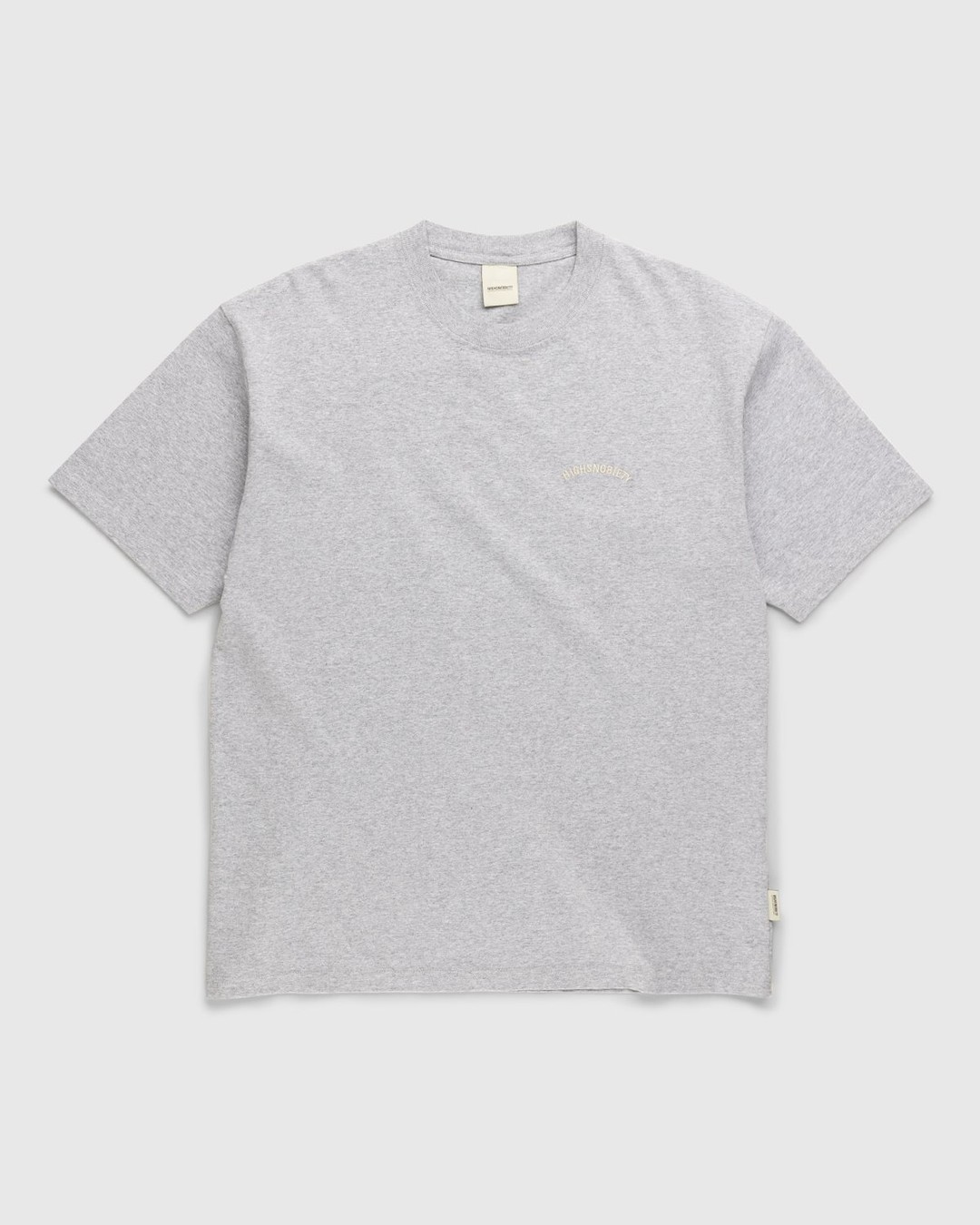 Highsnobiety – Heavy Logo Staples T-Shirt Heather Grey - T-Shirts - Grey - Image 1