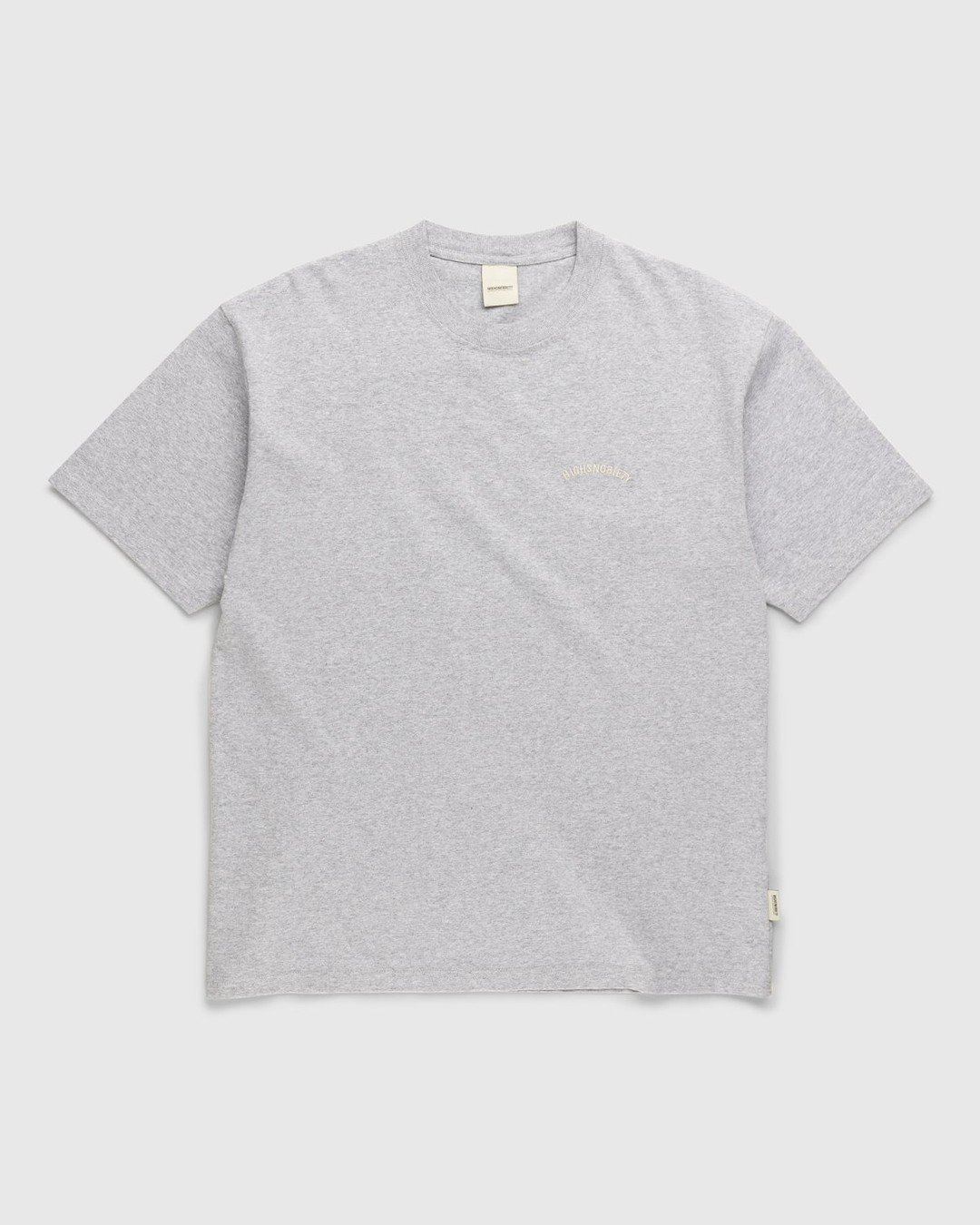 Highsnobiety – Heavy Logo Staples T-Shirt Heather Grey - Tops - Grey - Image 1