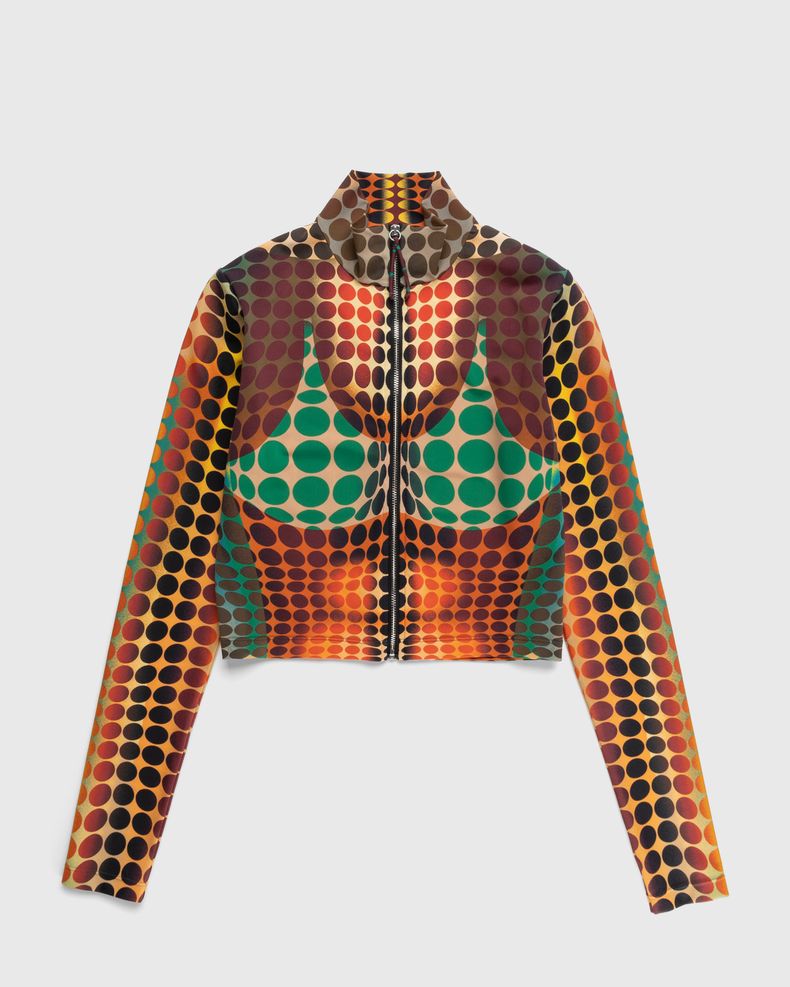 Jean Paul Gaultier – Zip High Neck Longsleeve Top Orange