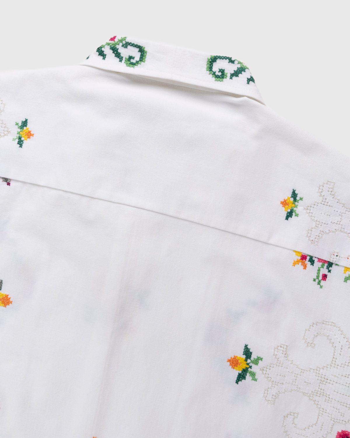 Diomene by Damir Doma – Embroidered Vacation Shirt White/Green - Shortsleeve Shirts - White - Image 4