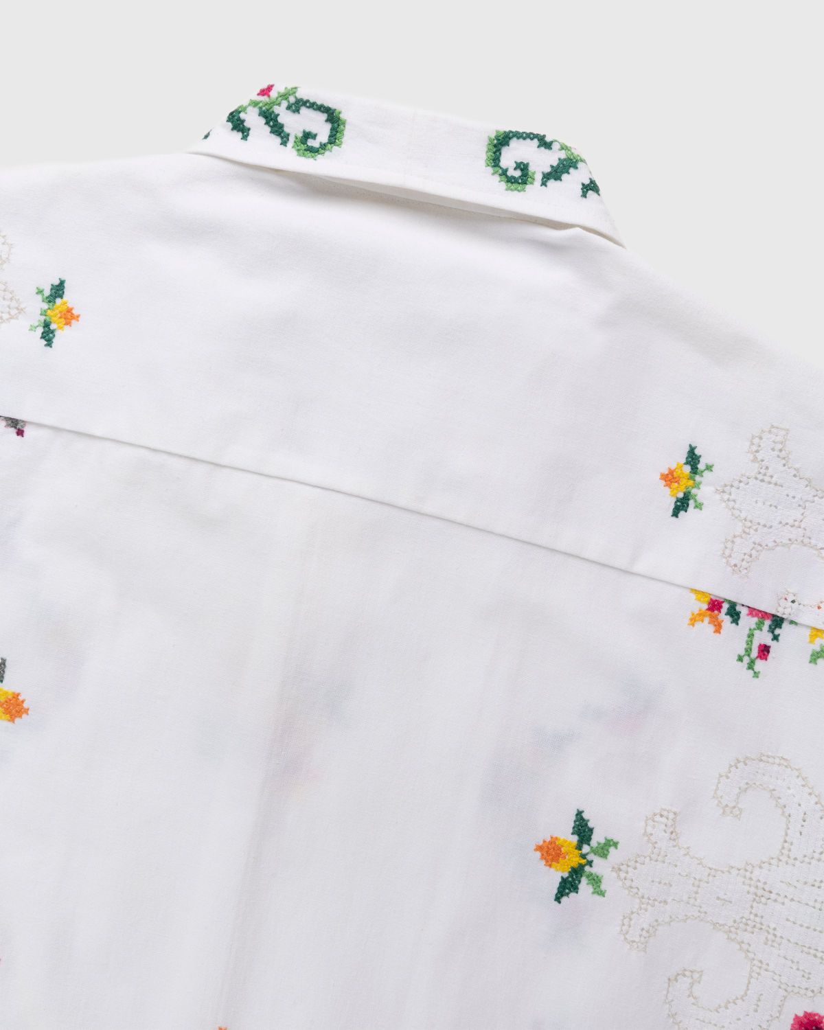 Diomene by Damir Doma – Embroidered Vacation Shirt White/Green - Shirts - White - Image 4