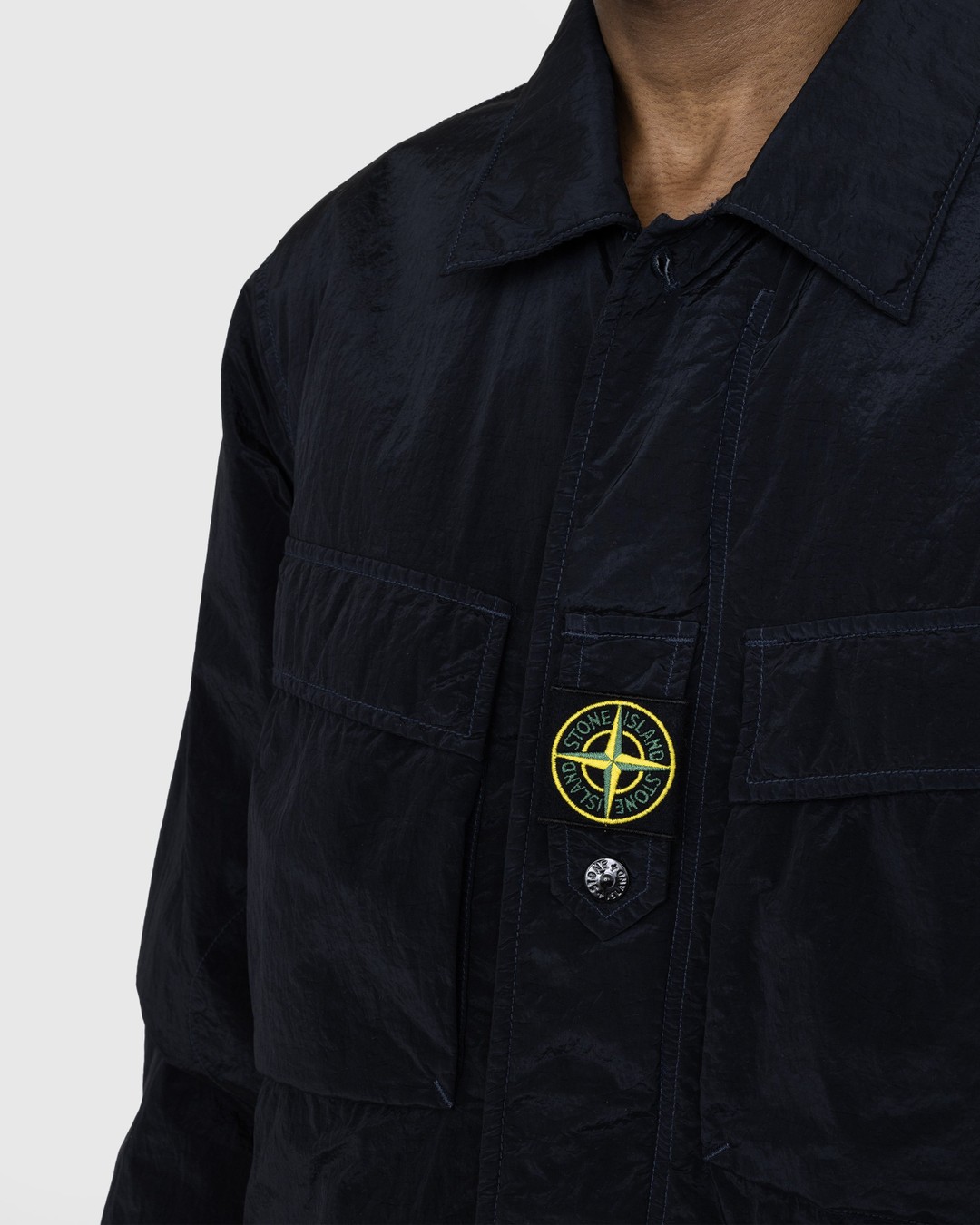Stone Island – Lightweight Shirt Jacket Blue - Outerwear - Blue - Image 4