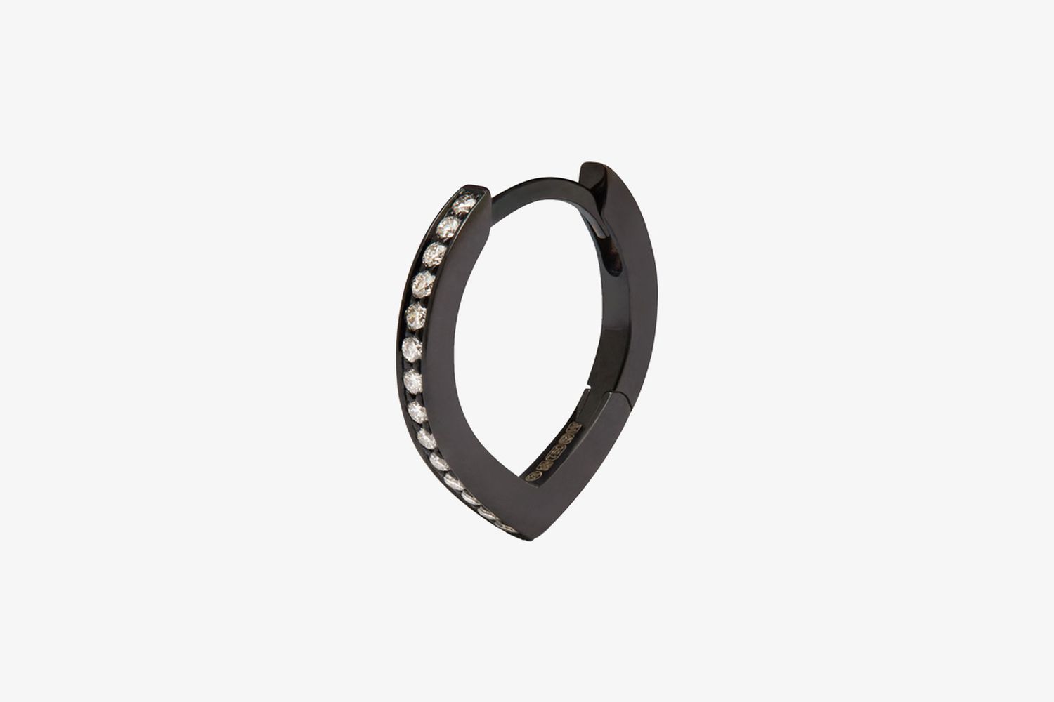 Black Diamond Hoop Earring