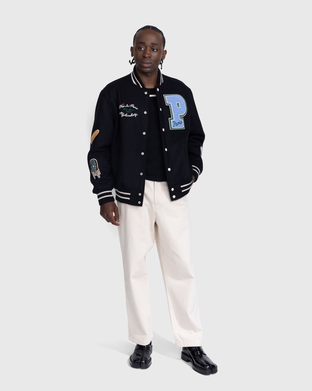 Highsnobiety – Not in Paris 5 Varsity Jacket - Outerwear - Black - Image 5