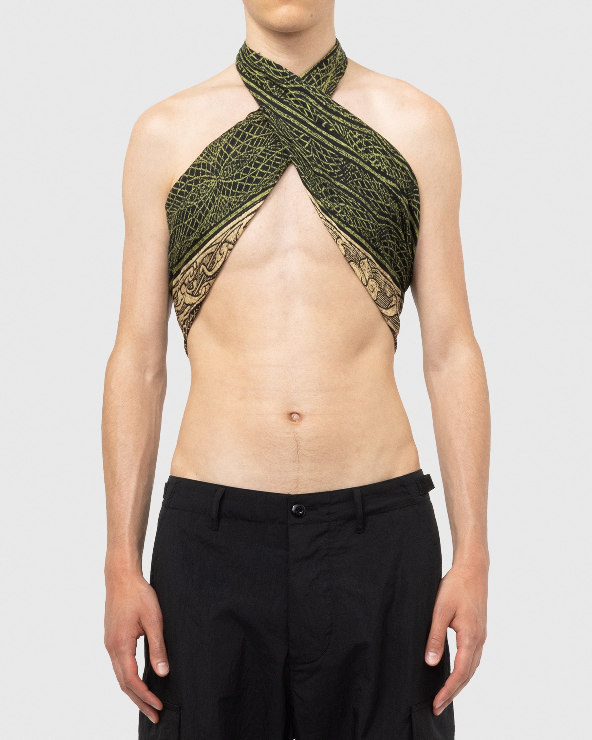 Jean Paul Gaultier – Cartouche Scarf Green/Ecru/Black/Orange - Scarves - Green - Image 6