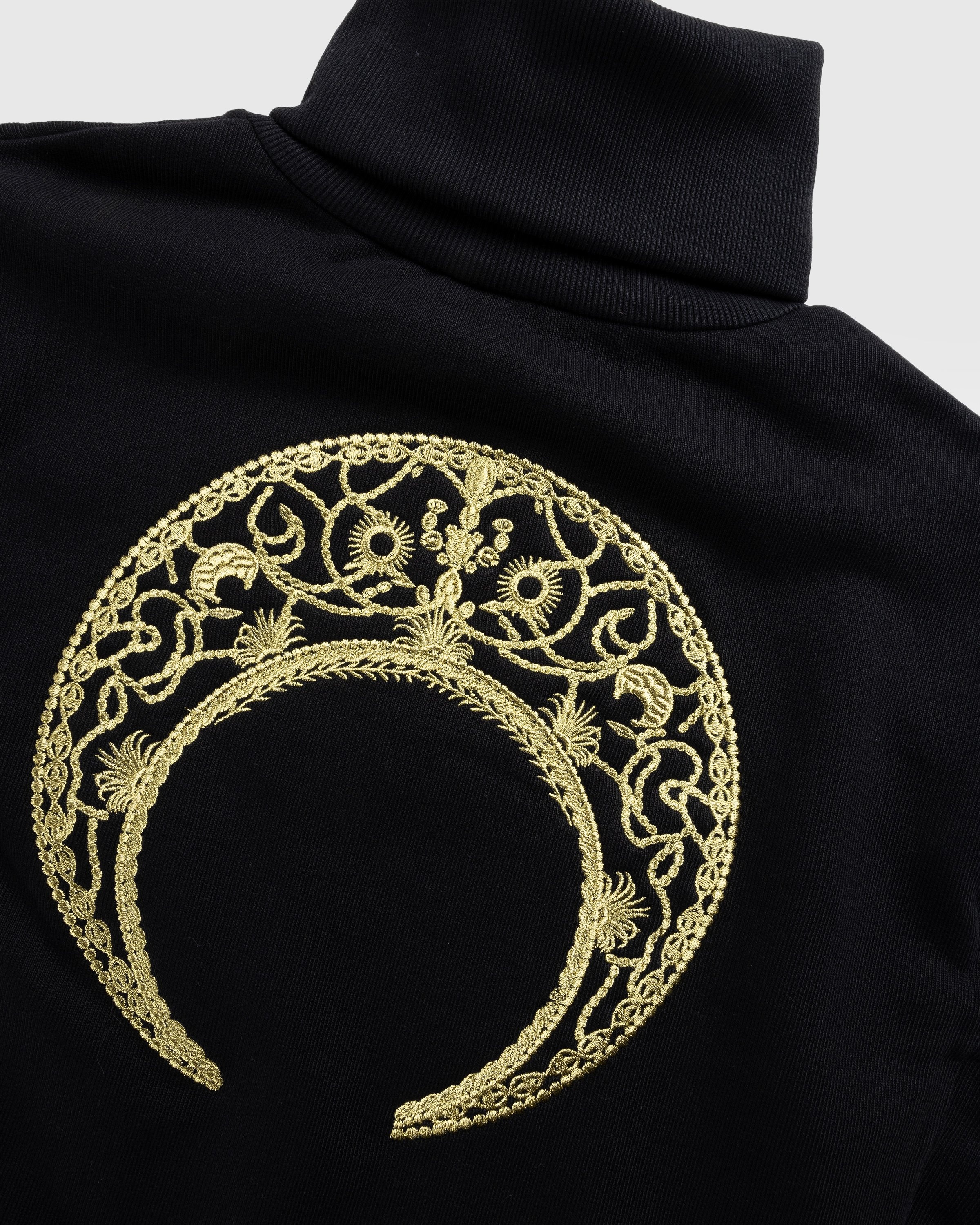Marine Serre – Ornament Half-Zip Sweater Black - Knitwear - Black - Image 6