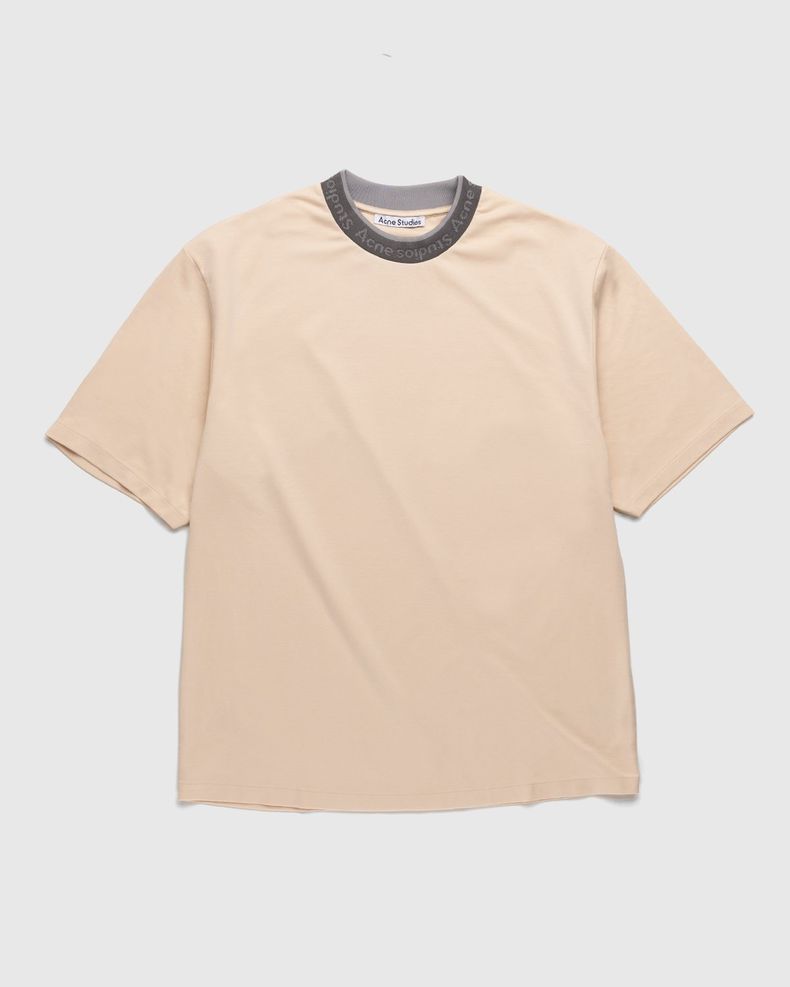 Acne Studios – Logo Collar T-Shirt Cream Beige