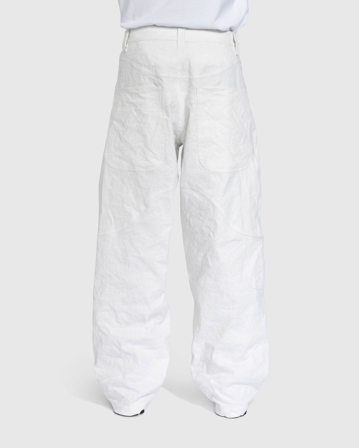 Trussardi – Wrinkled Cotton Trousers White - Pants - White - Image 4