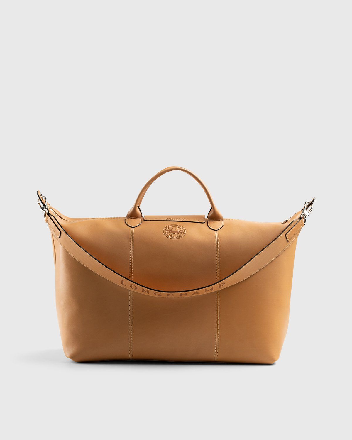 Longchamp x André Saraiva – Le Pliage Cuir André Travel Bag Natural - Shoulder Bags - Beige - Image 2