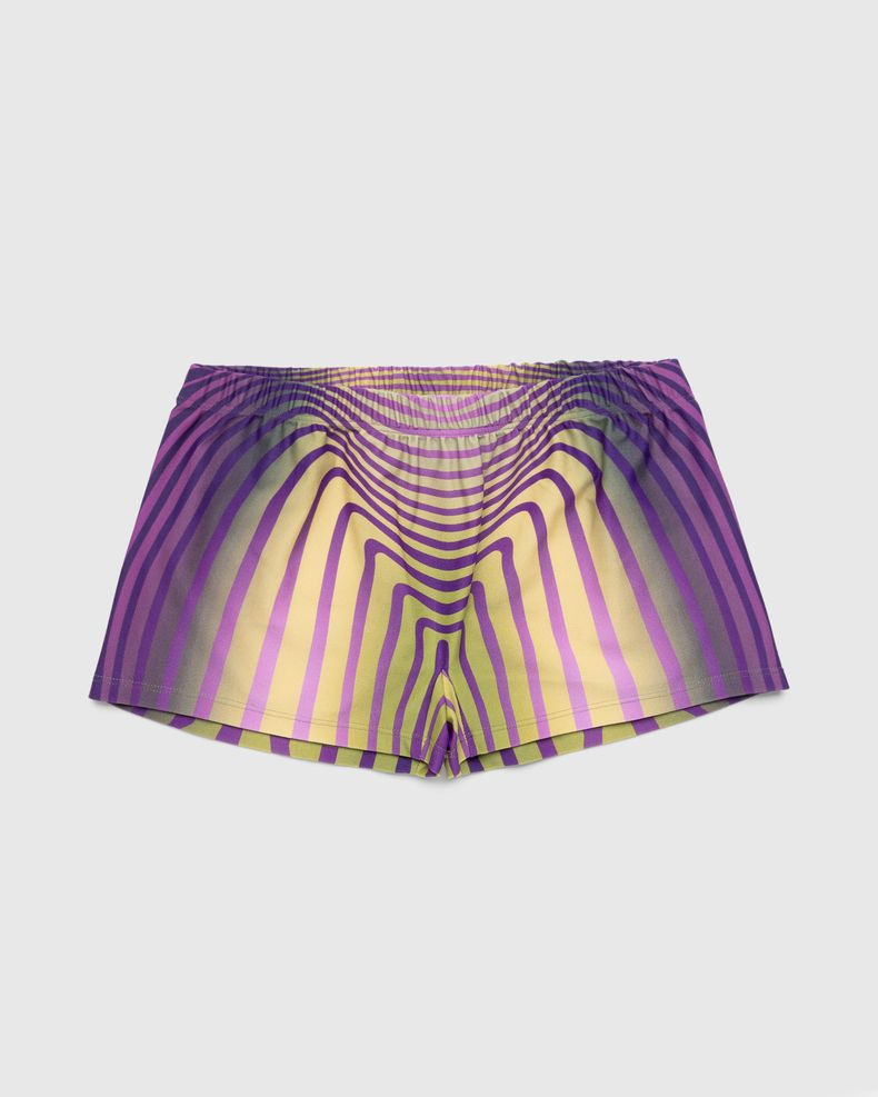 Printed Morphing Stripes Swimsuit Shorty Green