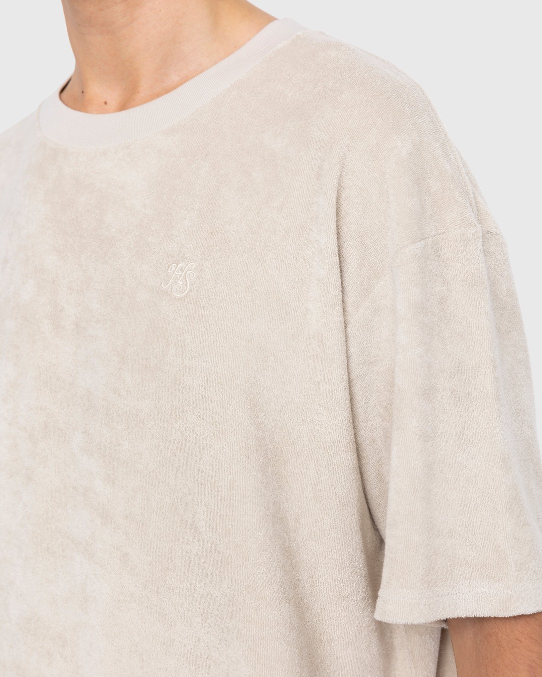 Highsnobiety – HS Logo Reverse Terry T-Shirt Beige - Tops - Beige - Image 6