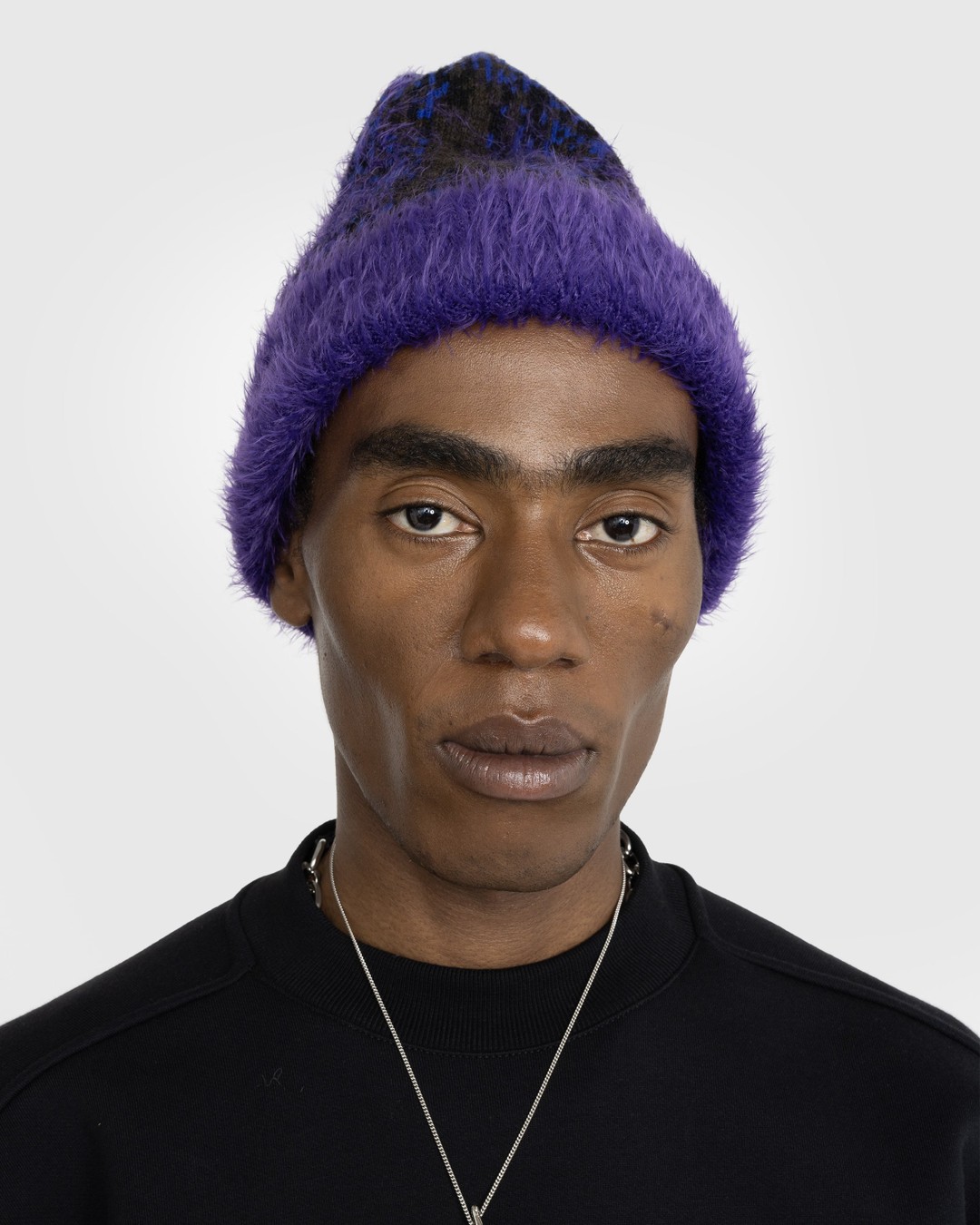 Y/Project – Gradient Hairy Knit Beanie Purple/Blue/Brown - Hats - Multi - Image 2