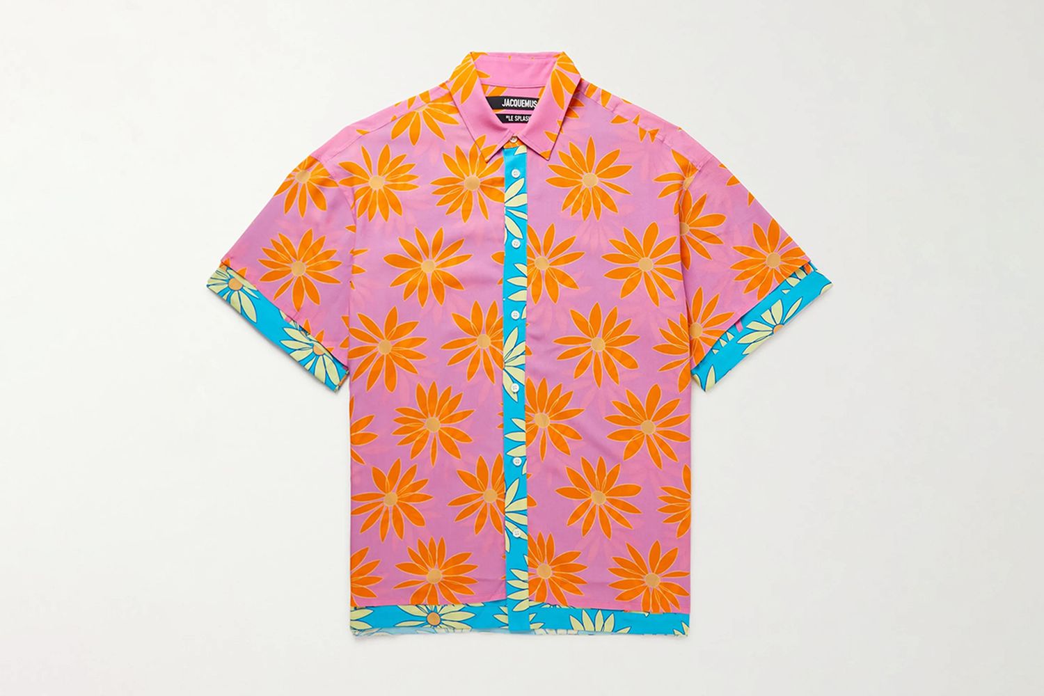 Melancia Layered Floral-Print Satin Shirt