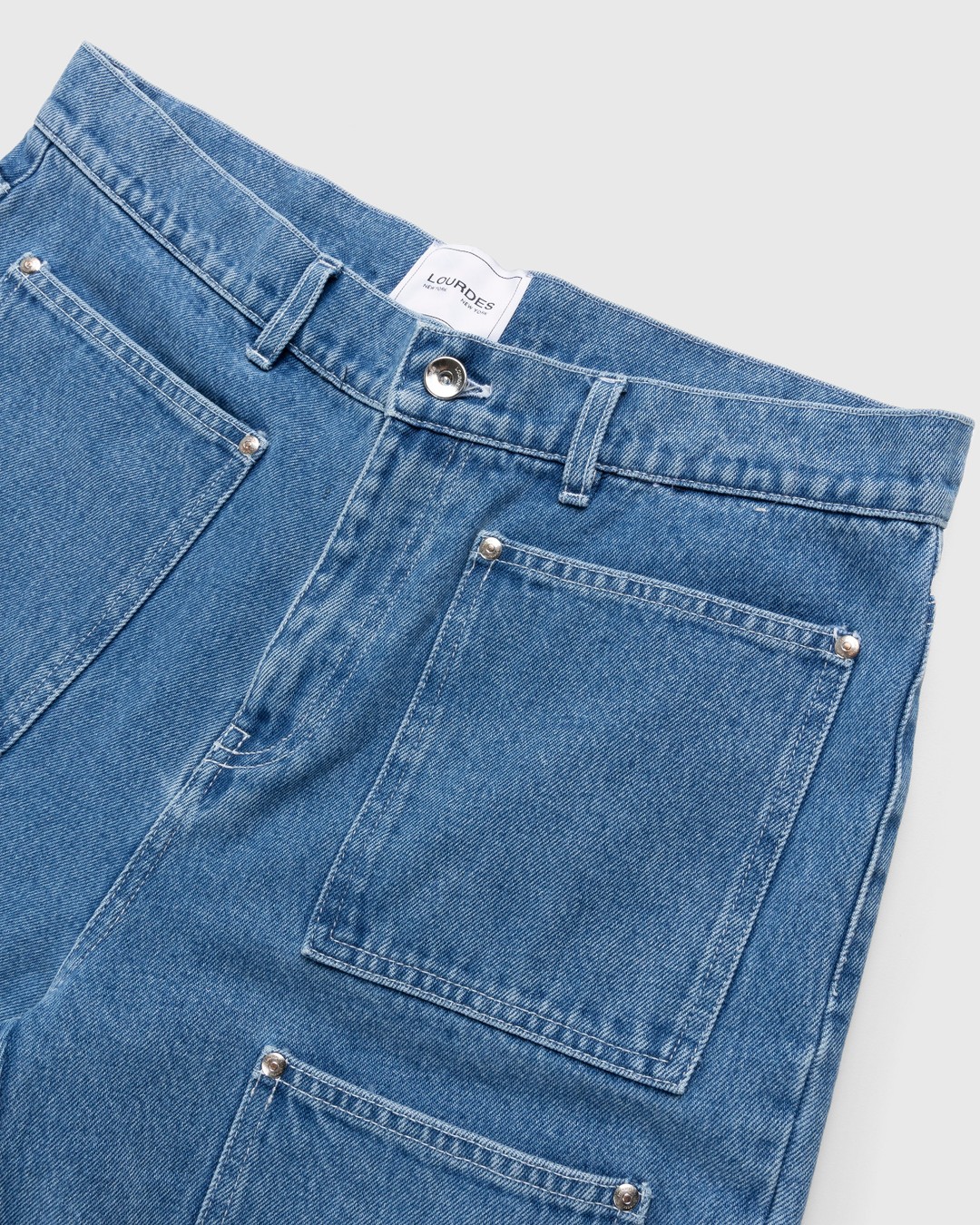 Lourdes New York – Multi-Pocket Denim Blue - Pants - Blue - Image 4