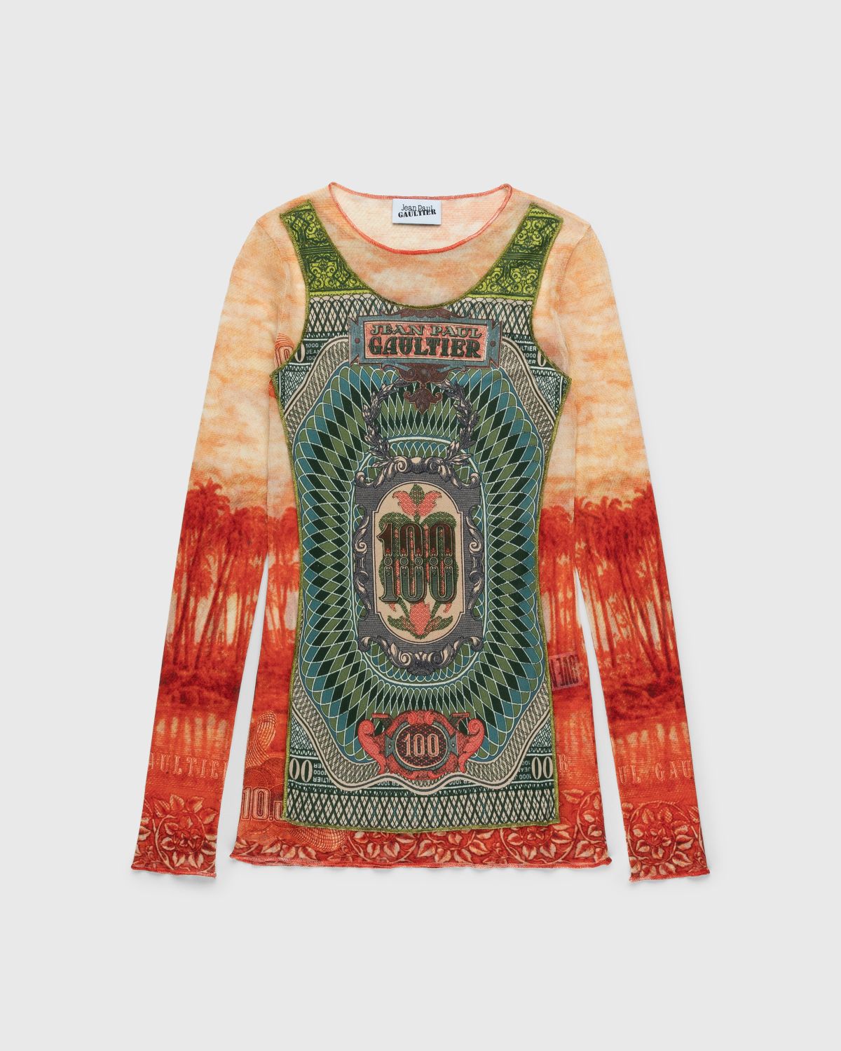 Jean Paul Gaultier – Banknote and Palm Tree Print Top Multi - Sweats - Green - Image 1