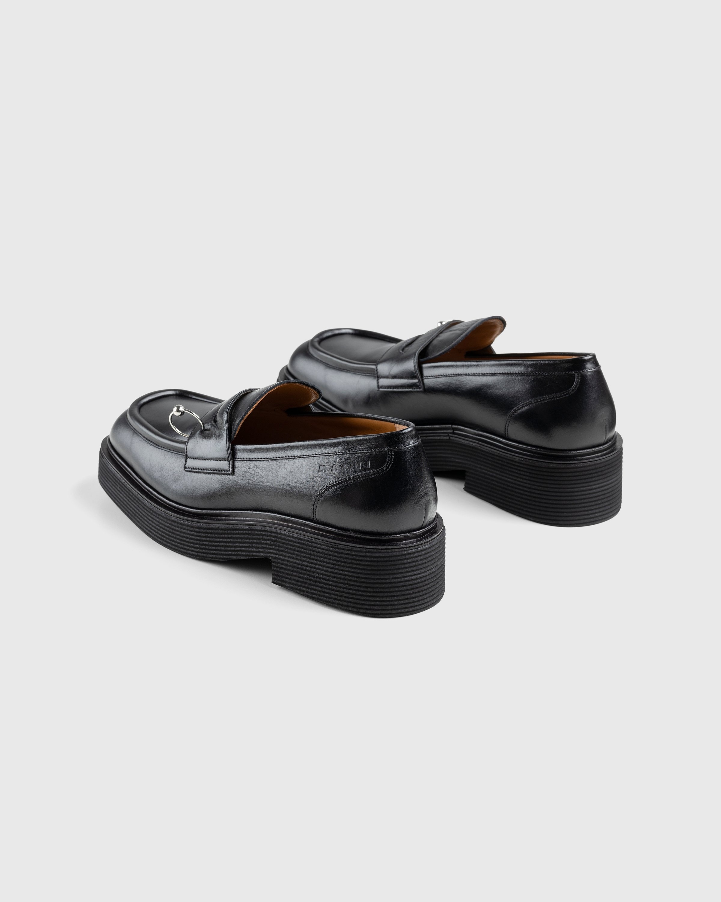 Marni – Shiny Leather Moccasin Black - Loafers - Black - Image 3